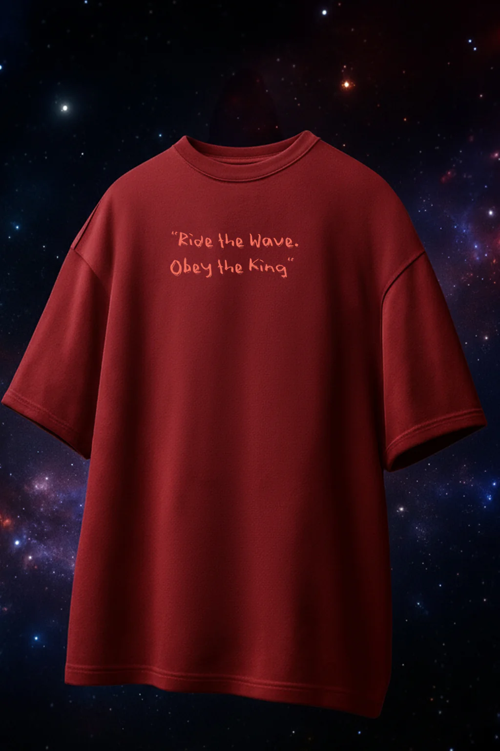 Acid King Maroon Oversized Puff Printed Exclusive T-shirt - Image 2