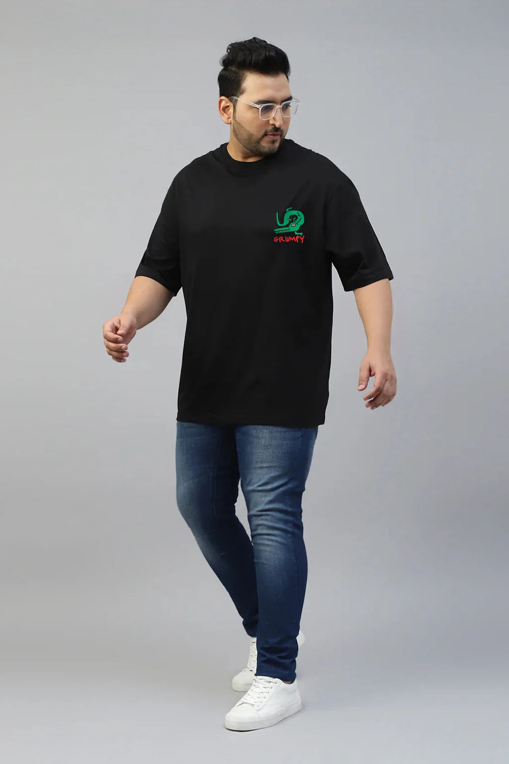 Aligator Black Graphic Printed Plus Size T-shirt - Image 6