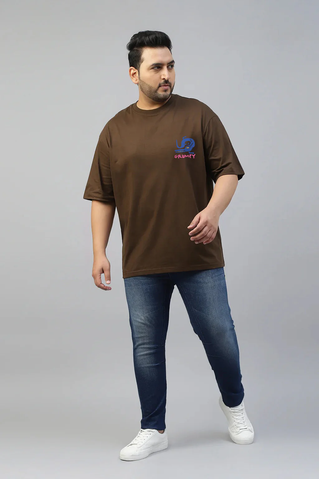 Aligator Brown Graphic Printed Plus Size T-shirt - Image 6
