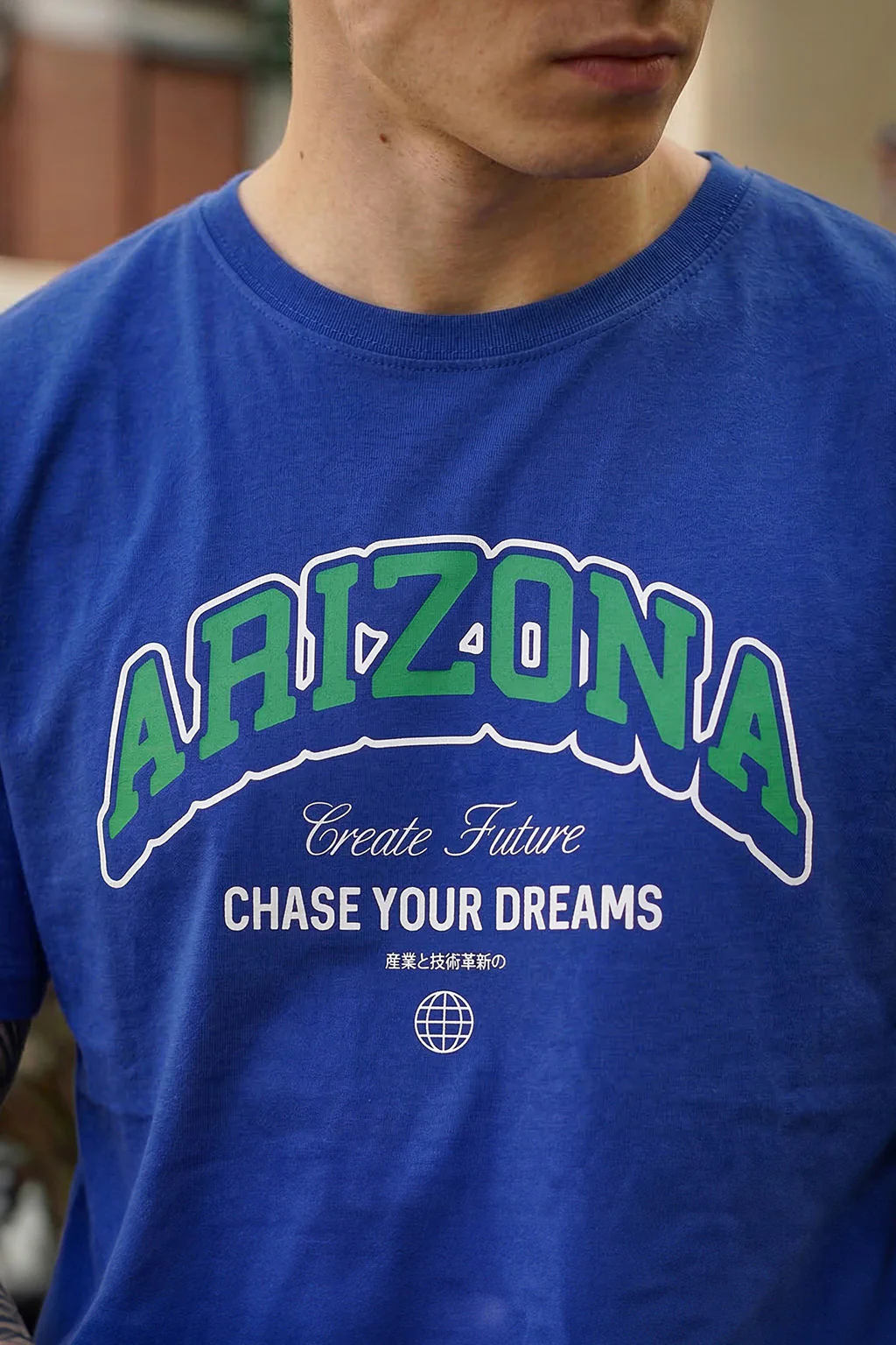 Arizona Royal blue Regular Fit Printed T-shirt - Image 2