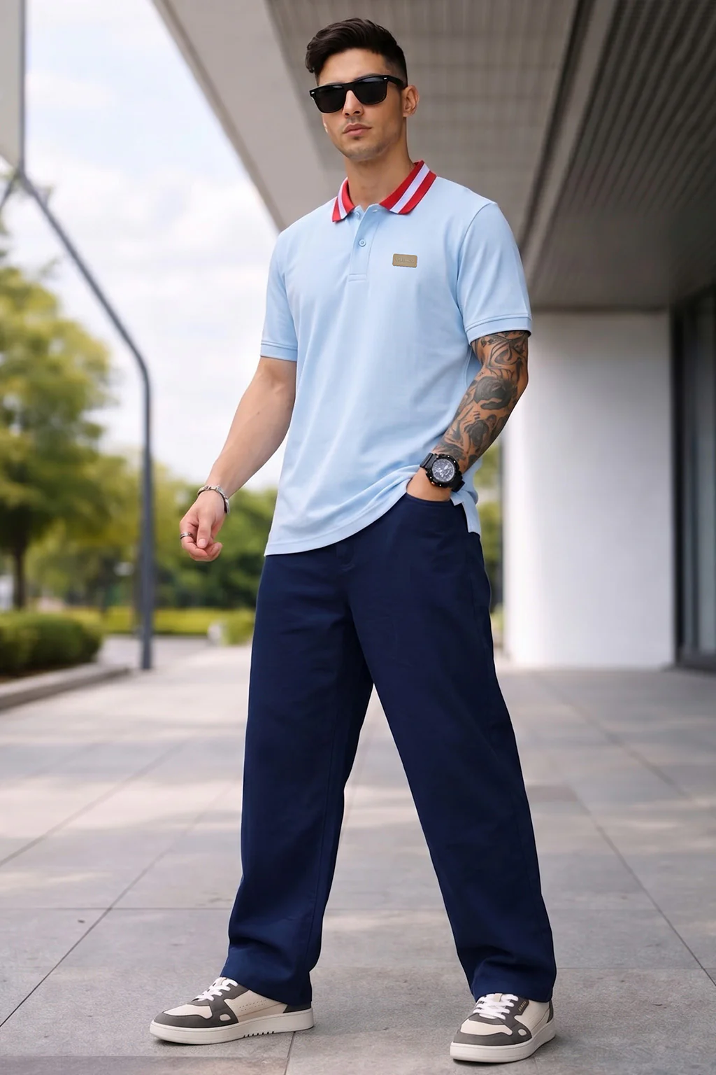 Atomizer Contrast Collar Regular Fit Exclusive Pique Lycra Polo T-Shirt - Image 5