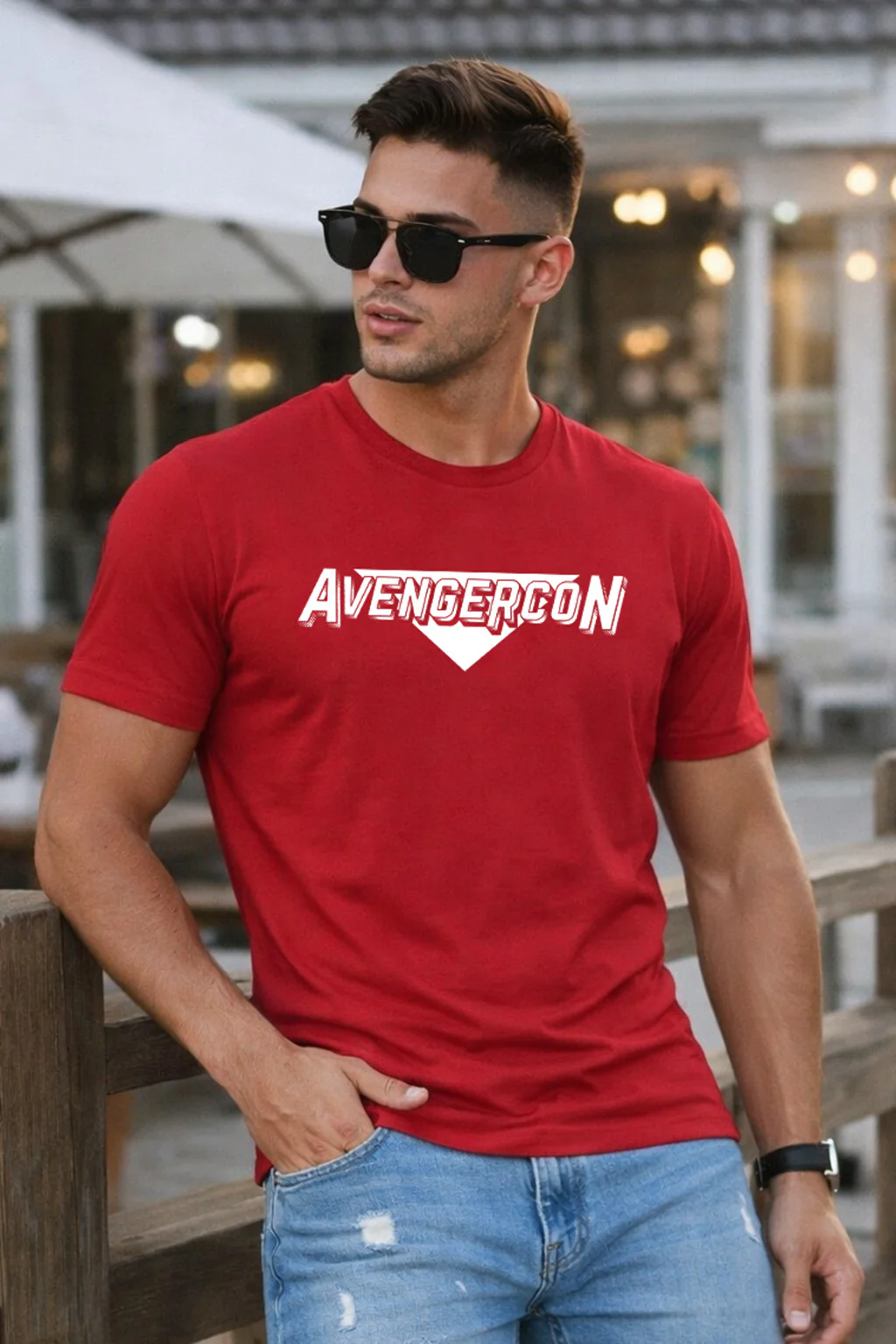 Avengercon Red Regular Fit Printed T-shirt - Image 3