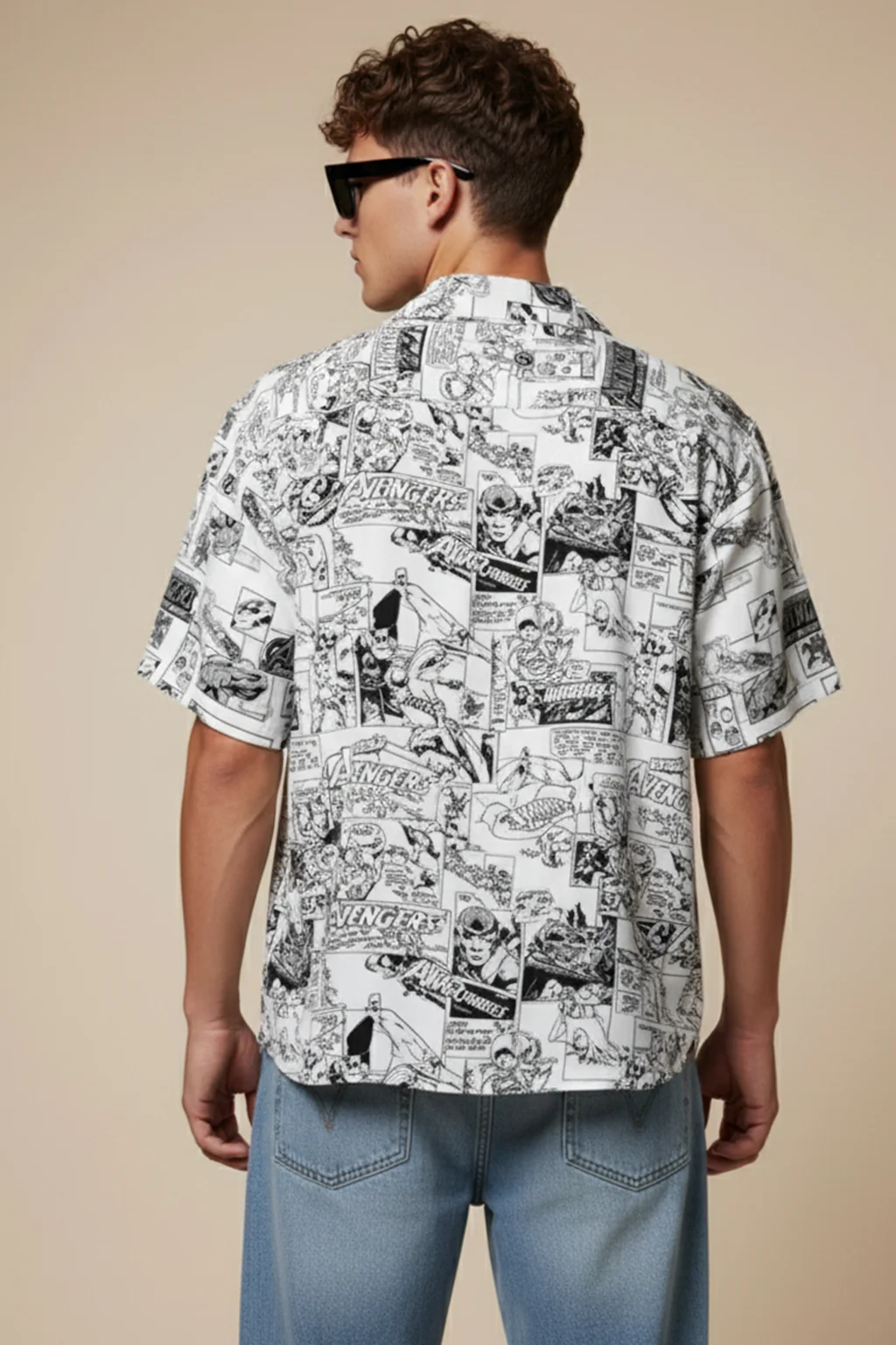 Avengers White All Over Print Oversized Exclusive Shirt - Image 6