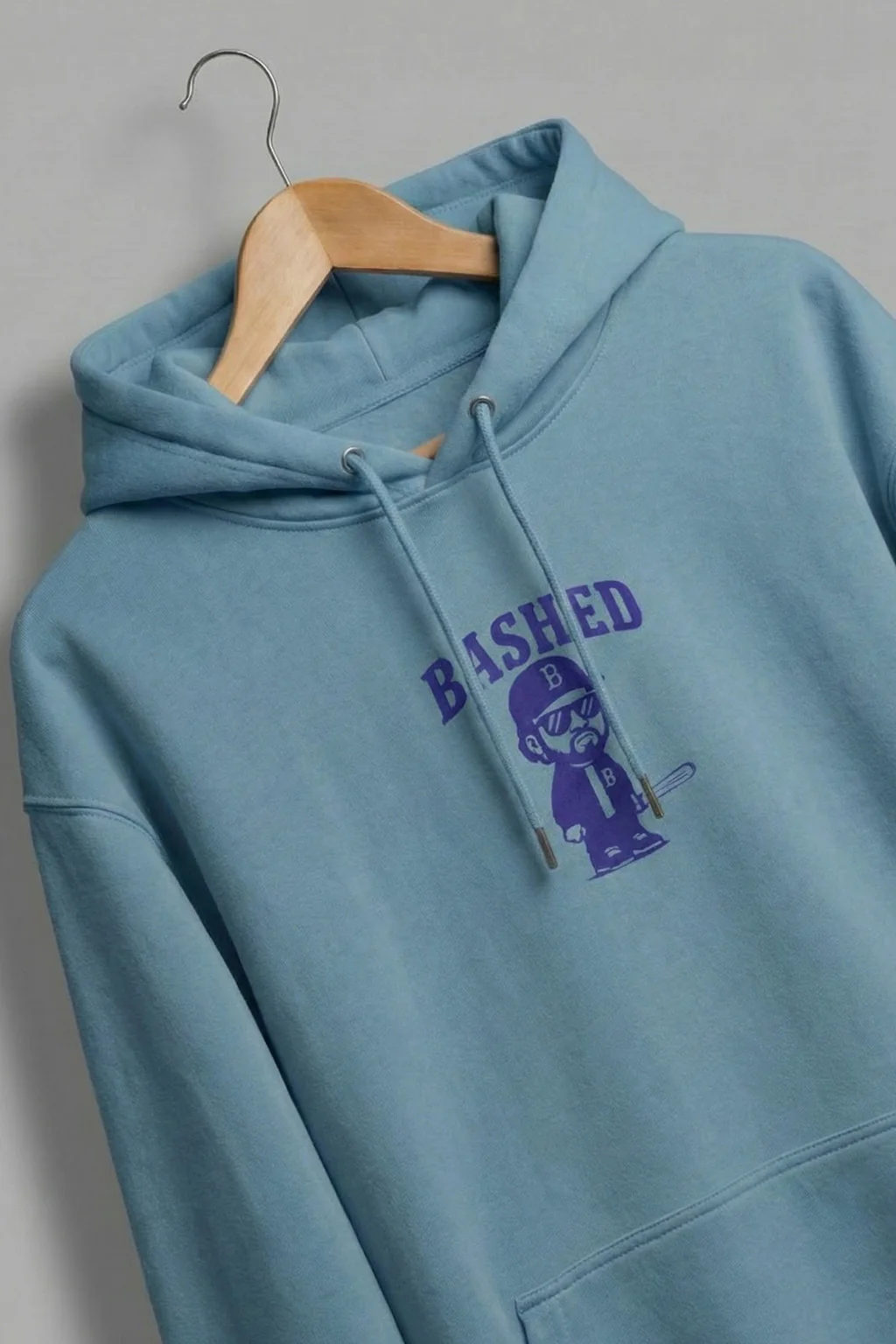 Bashed Haritage Blue Oversized Printed Hoodie - Image 3