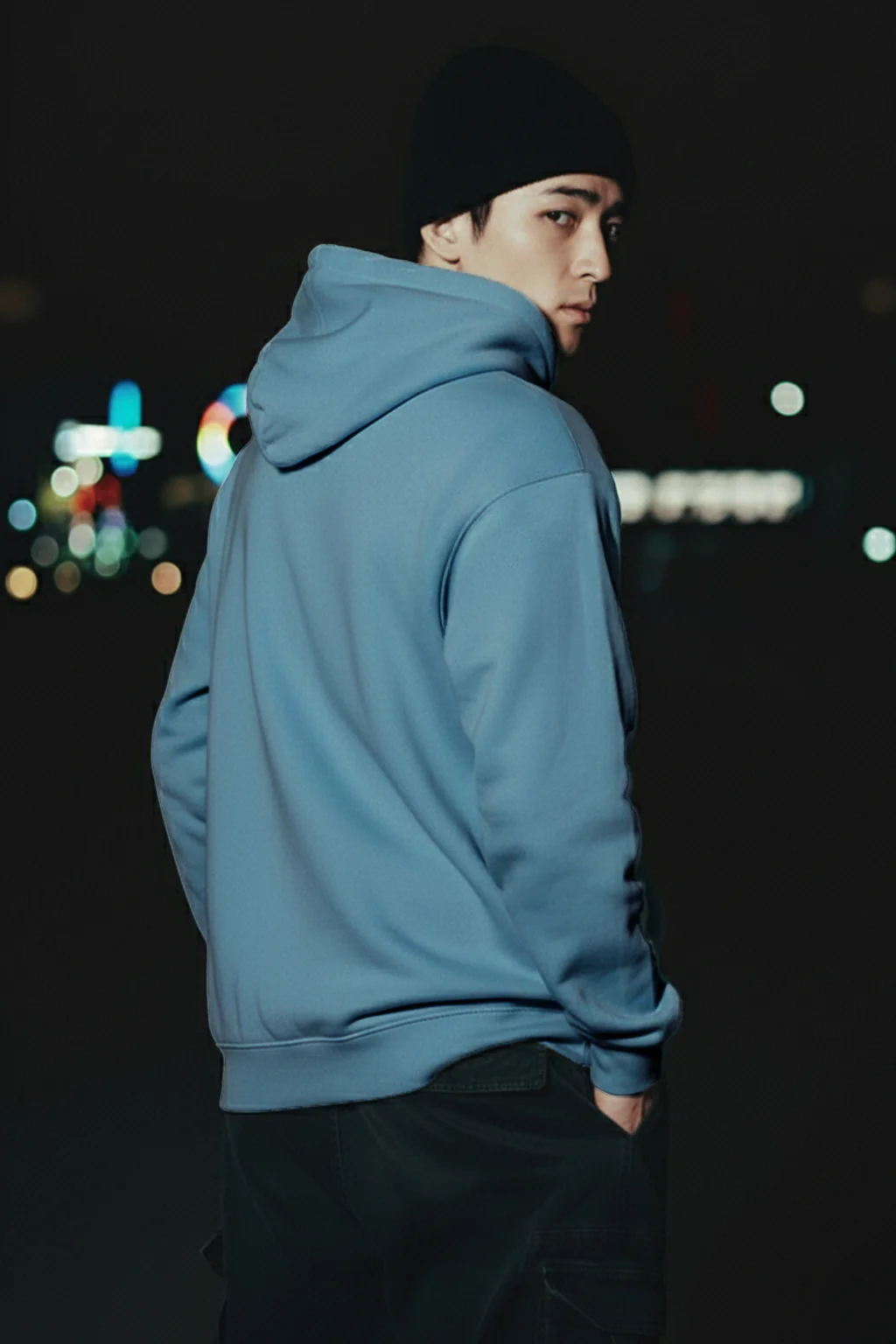 Bashed Haritage Blue Oversized Printed Hoodie - Image 6