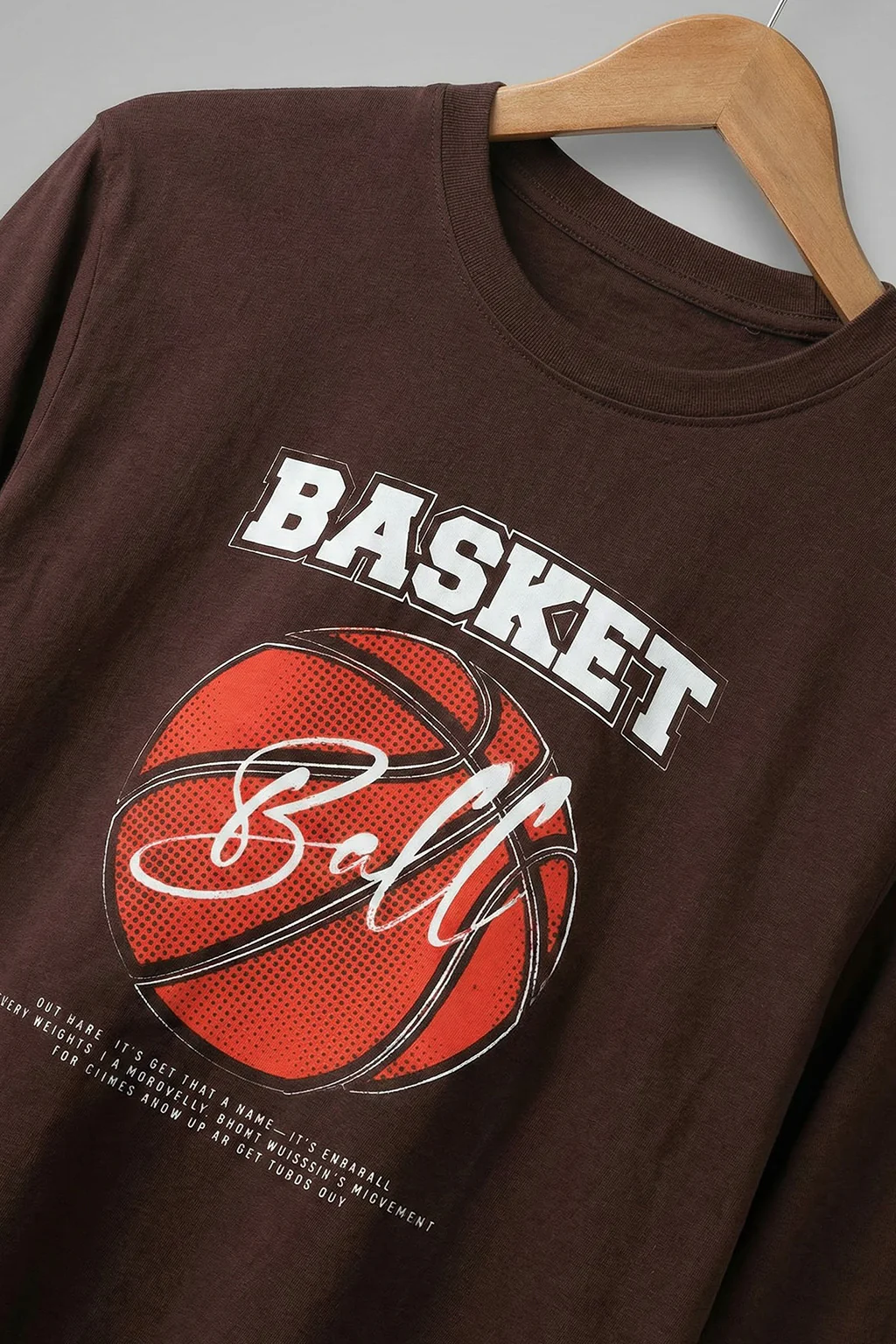 Basket Ball Brown Full Sleeves Regular Fit Printed T-shirt - Image 5