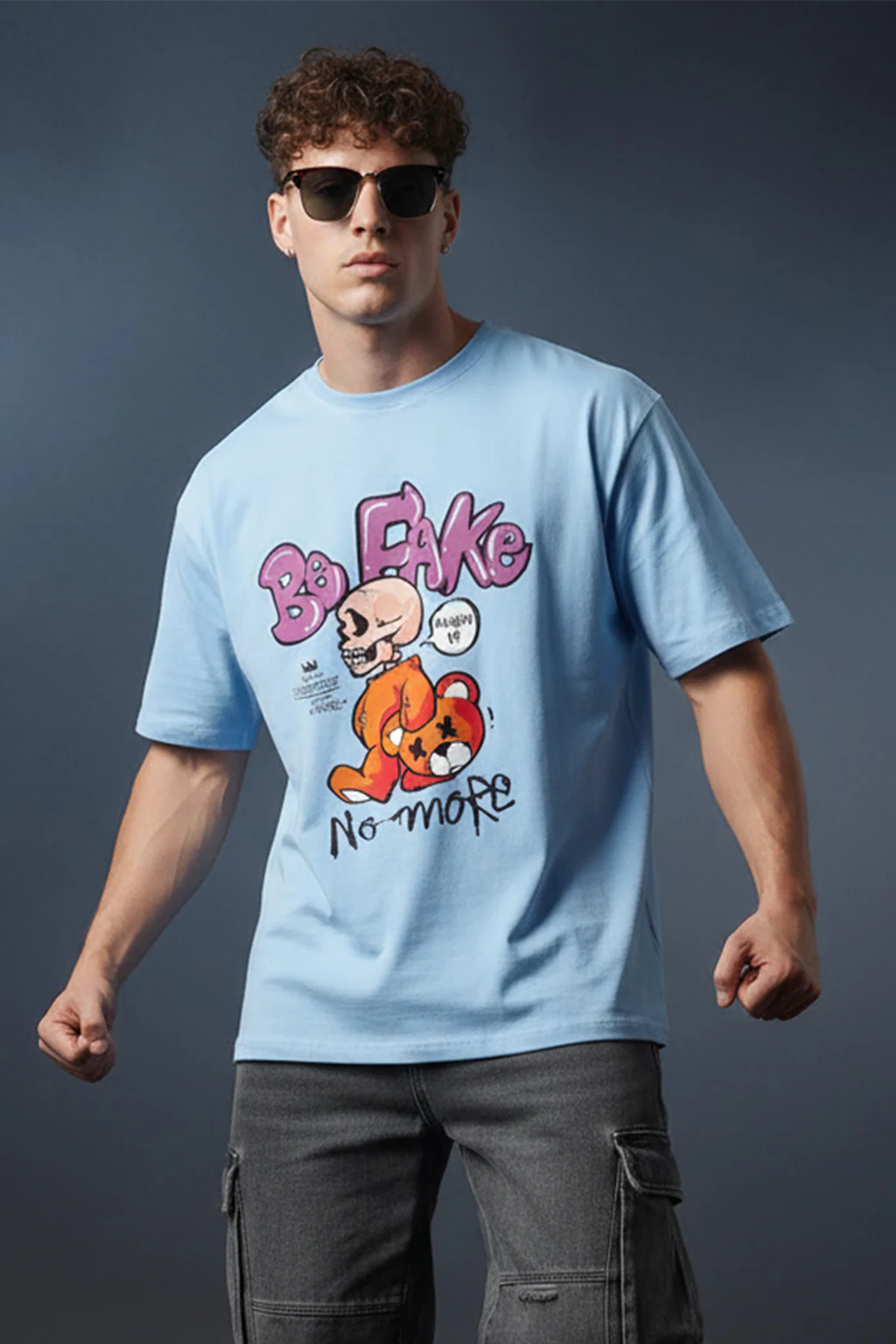 Be Fake Dutch Canal Oversized Graphic Printed T-shirt - Image 2