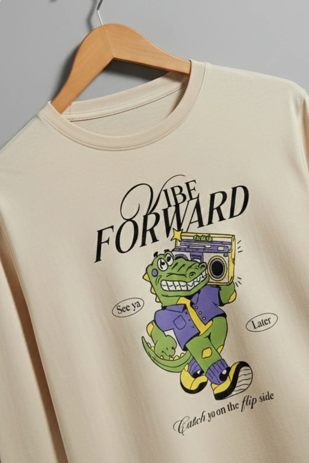 Be Forward Swanwhite Full Sleeves Regular Fit Printed T-shirt - Image 5