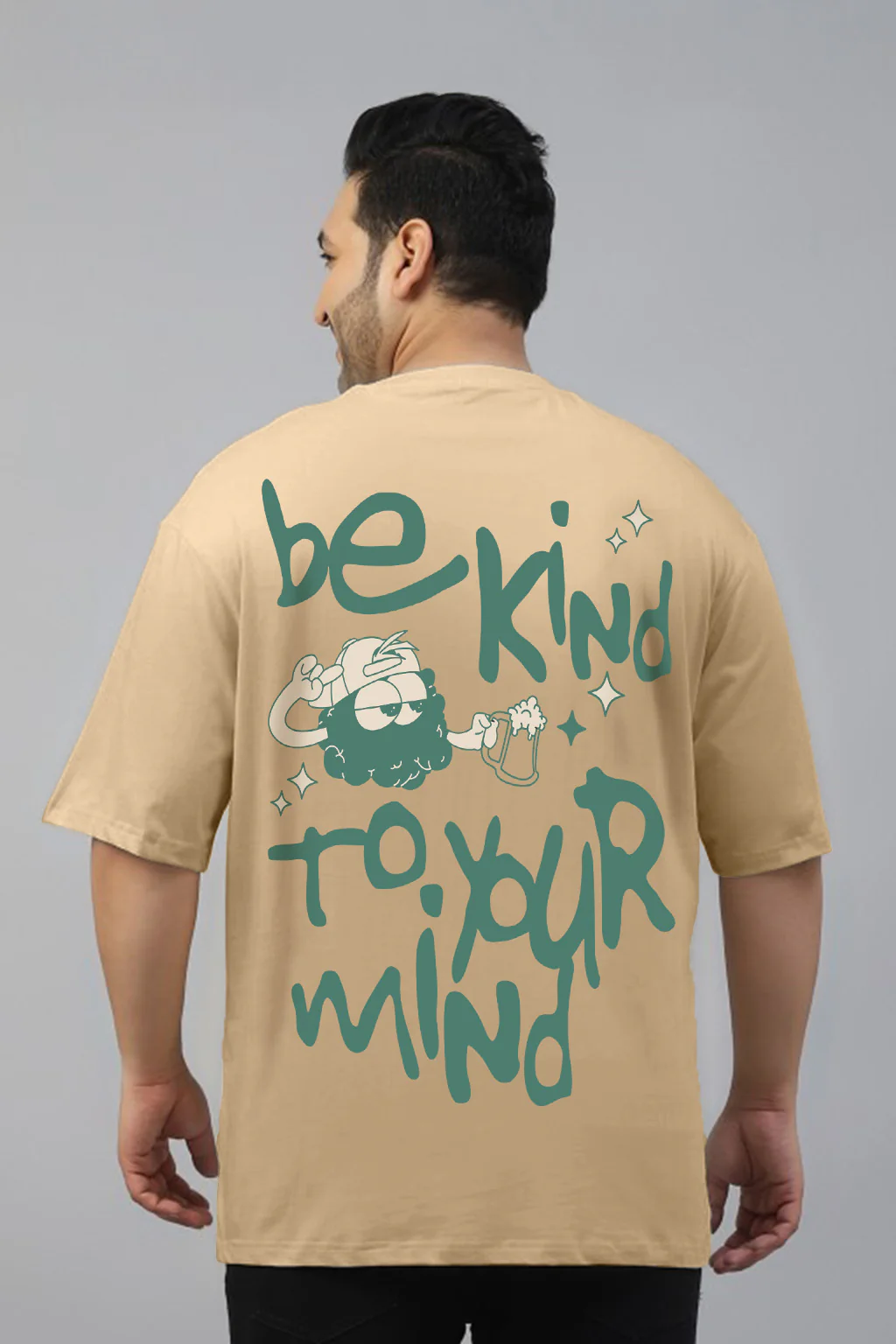 Be Kind Beige Graphic Printed Plus Size T-shirt - Image 2