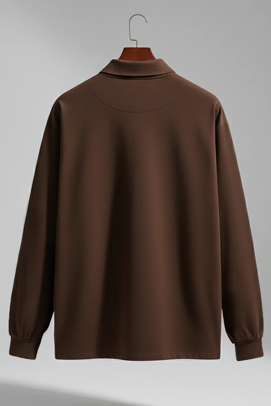 Be Veirdo Brown Oversized Full Sleeve Exclusive Polo T-shirt - Image 4