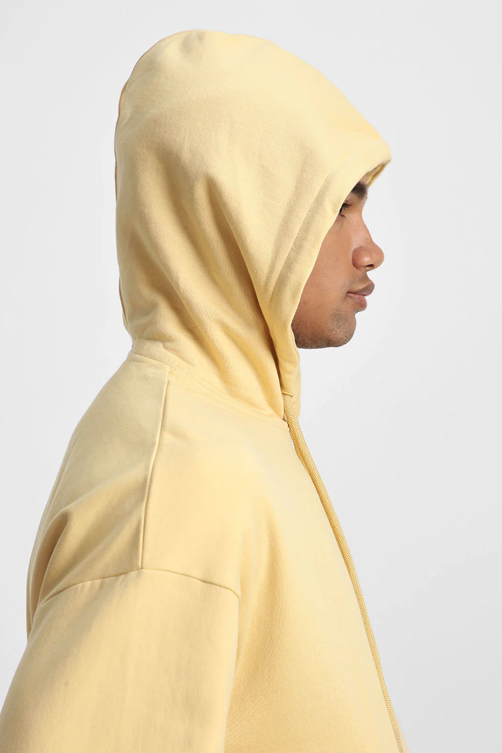 Beige Plain Men's Winter Co-ord Set With Hoodie - Image 7