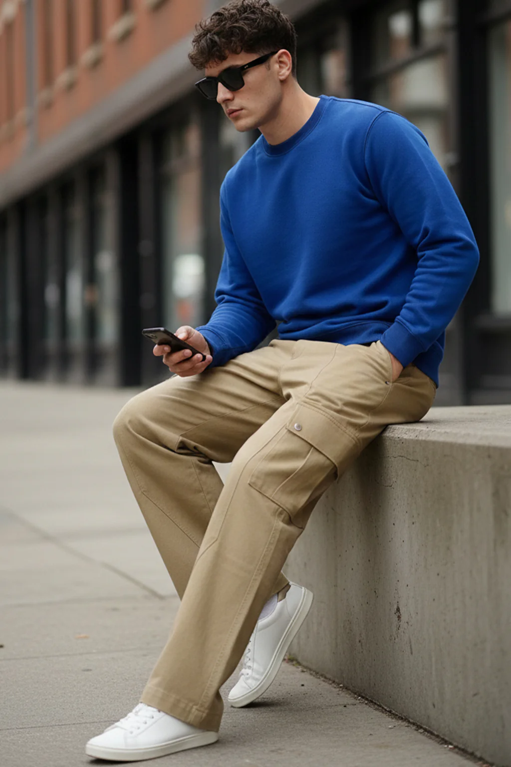 Beige Woven Relaxed Fit High-Rise Exclusive Cargo Pant - Image 3