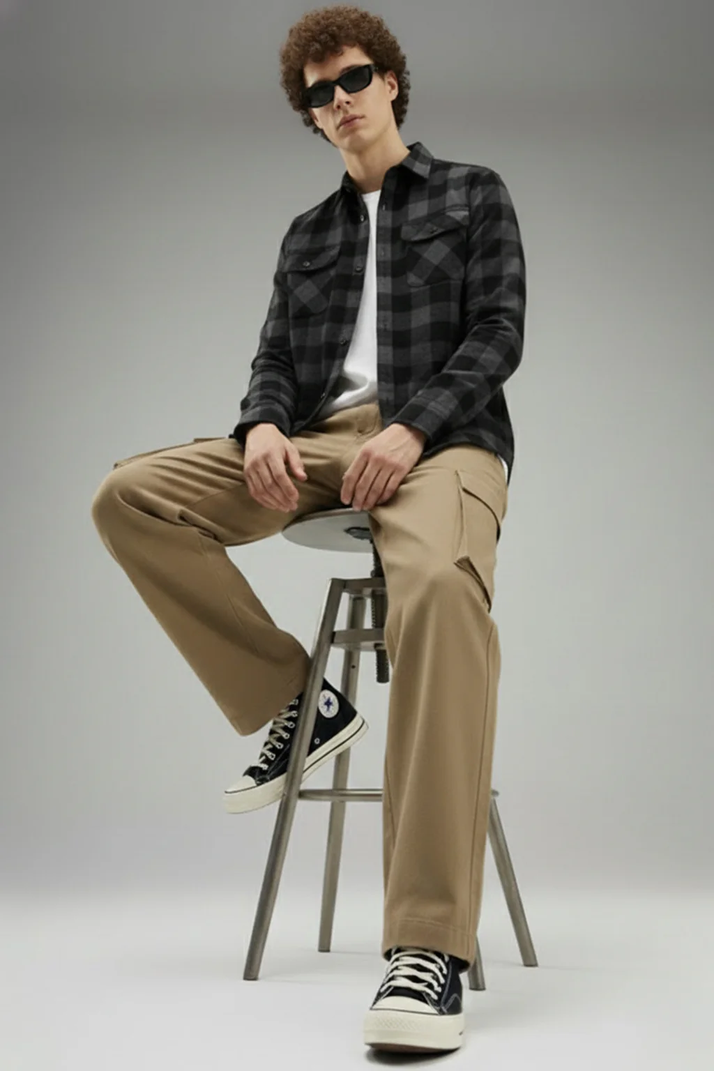 Beige Flap Pocket Woven Exclusive Cargo Pant - Image 3