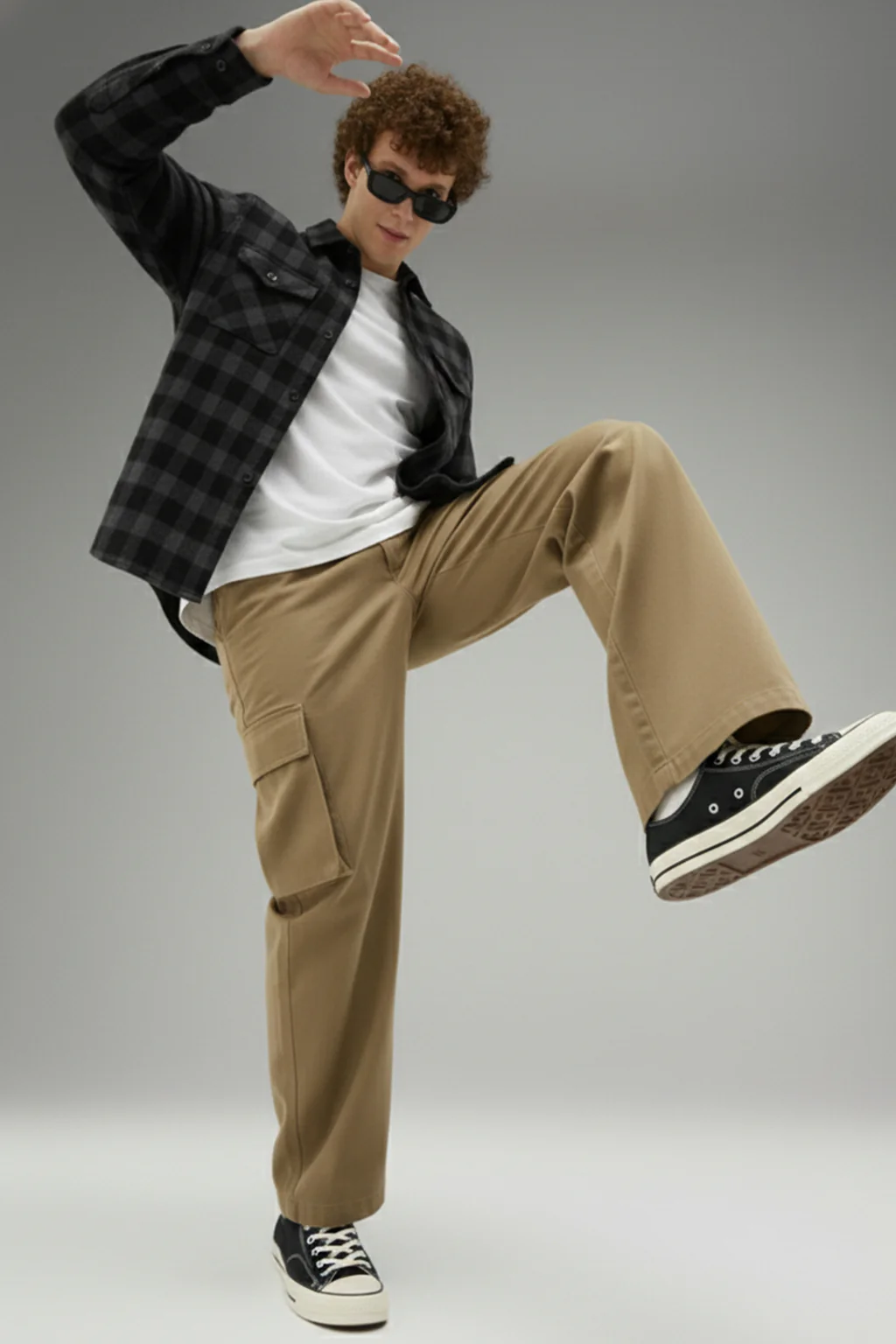 Beige Flap Pocket Woven Exclusive Cargo Pant - Image 4