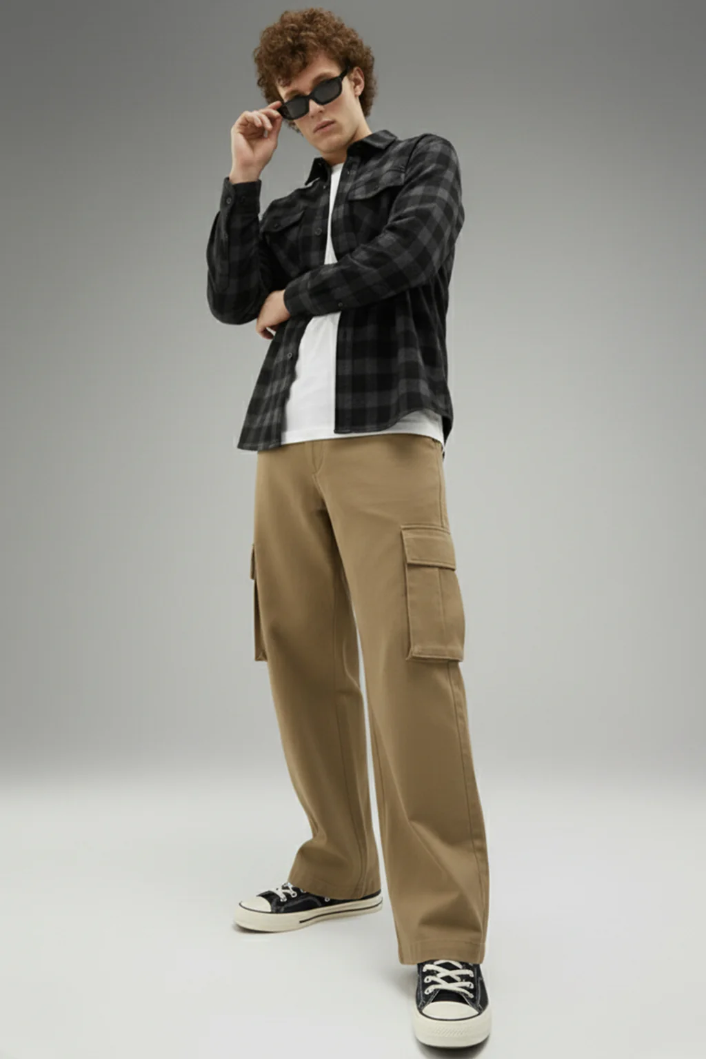 Beige Flap Pocket Woven Exclusive Cargo Pant - Image 5