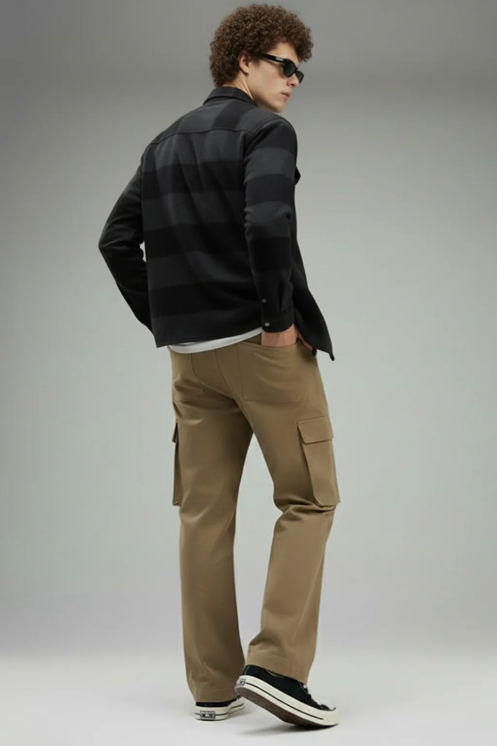 Beige Flap Pocket Woven Exclusive Cargo Pant - Image 6