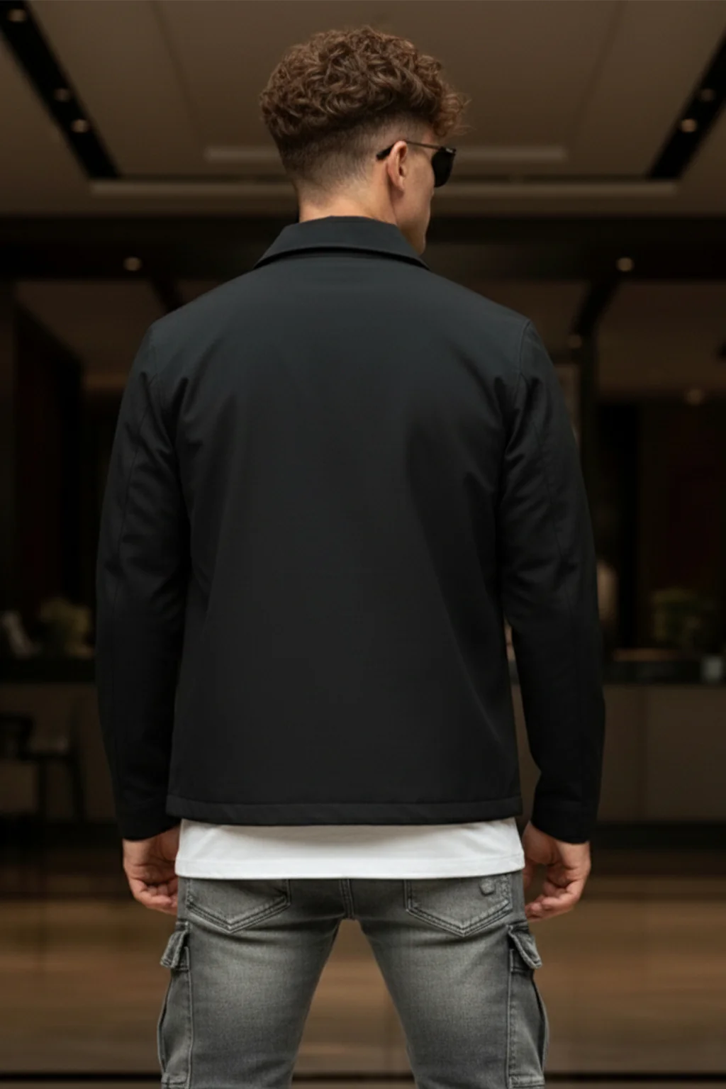 Dark Grey 4-Pocket Regular Fit Nylon Exclusive Shacket - Image 6