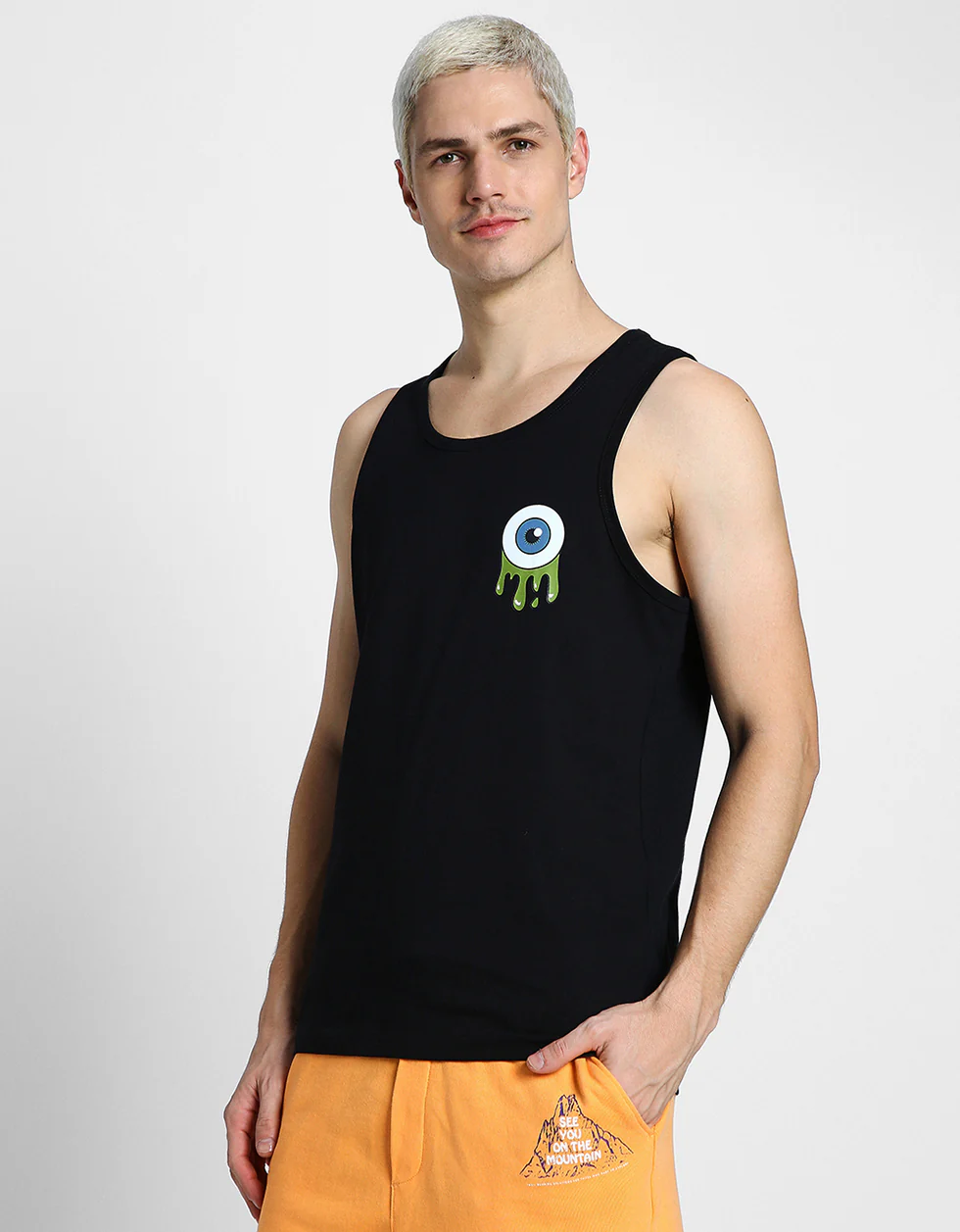 Black Eye Printed Gym Vest - Image 2