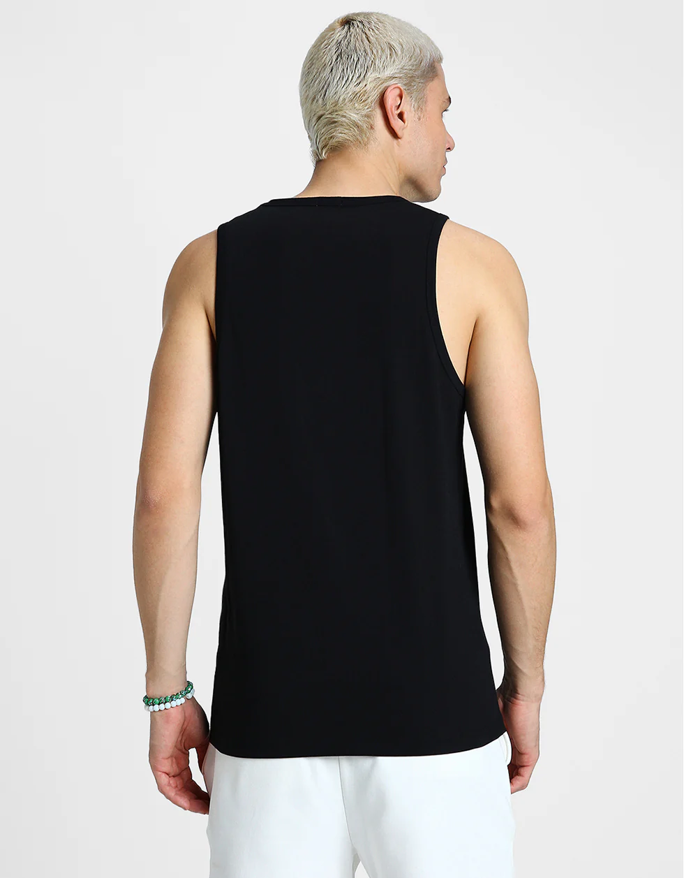 Black Flower Printed Gym Vest - Image 4