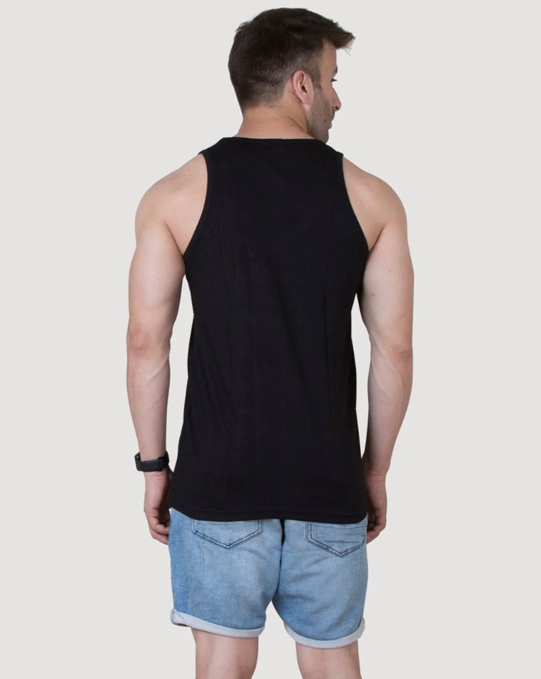 Black Newyork Printed Gym Vest - Image 2