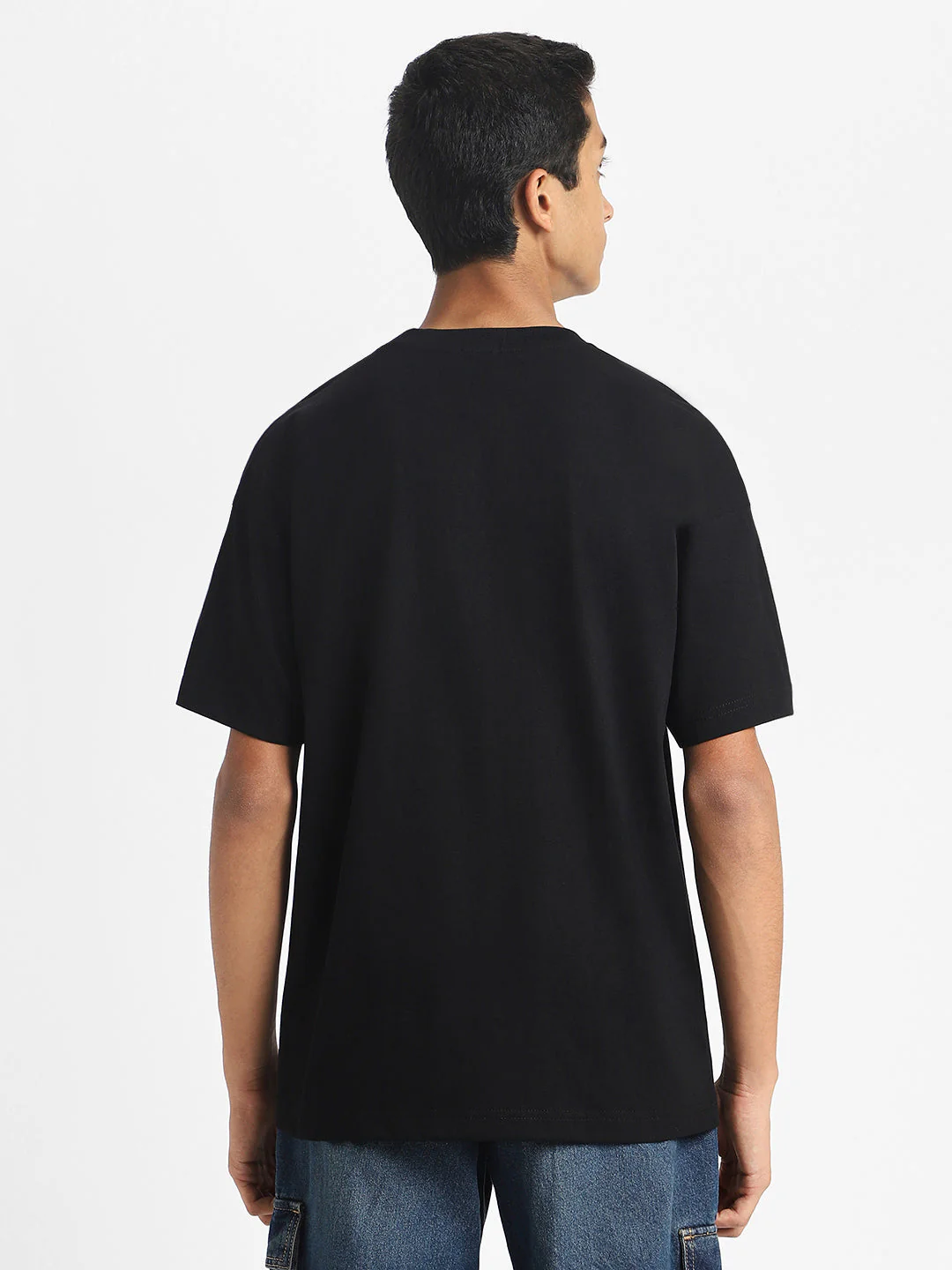 Black Oversized Plain Boys T-shirt - Image 4