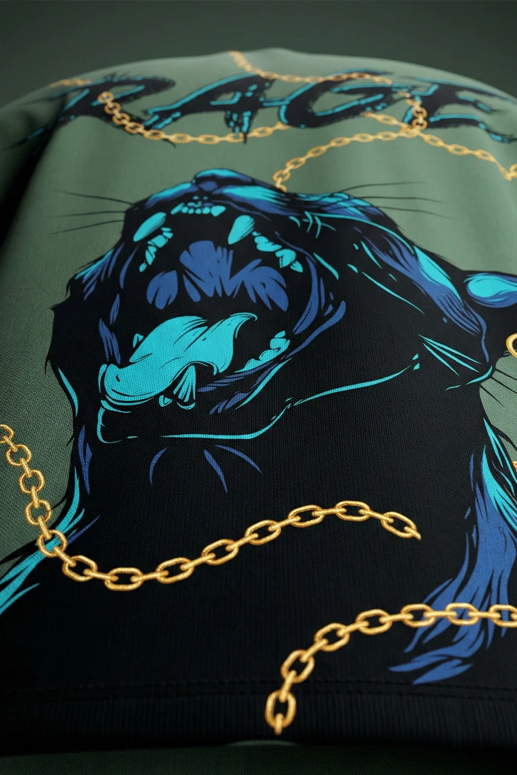 Black Panther Olive Back Printed Exclusive T-shirt Supreme Edition - Image 2
