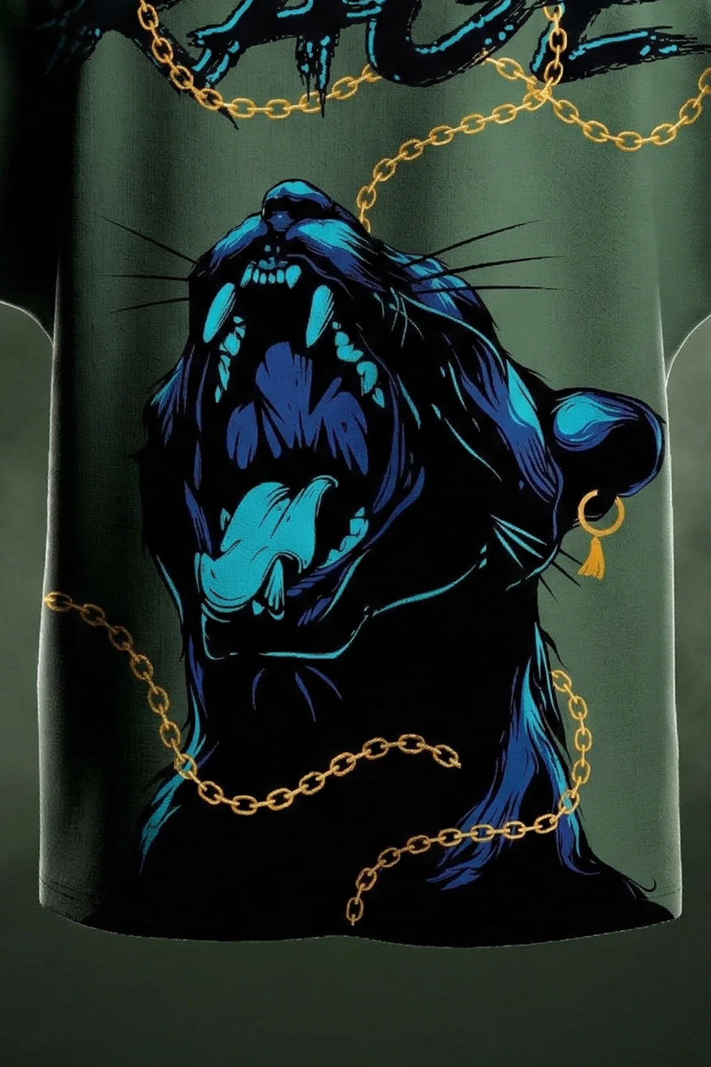 Black Panther Olive Back Printed Exclusive T-shirt Supreme Edition - Image 5
