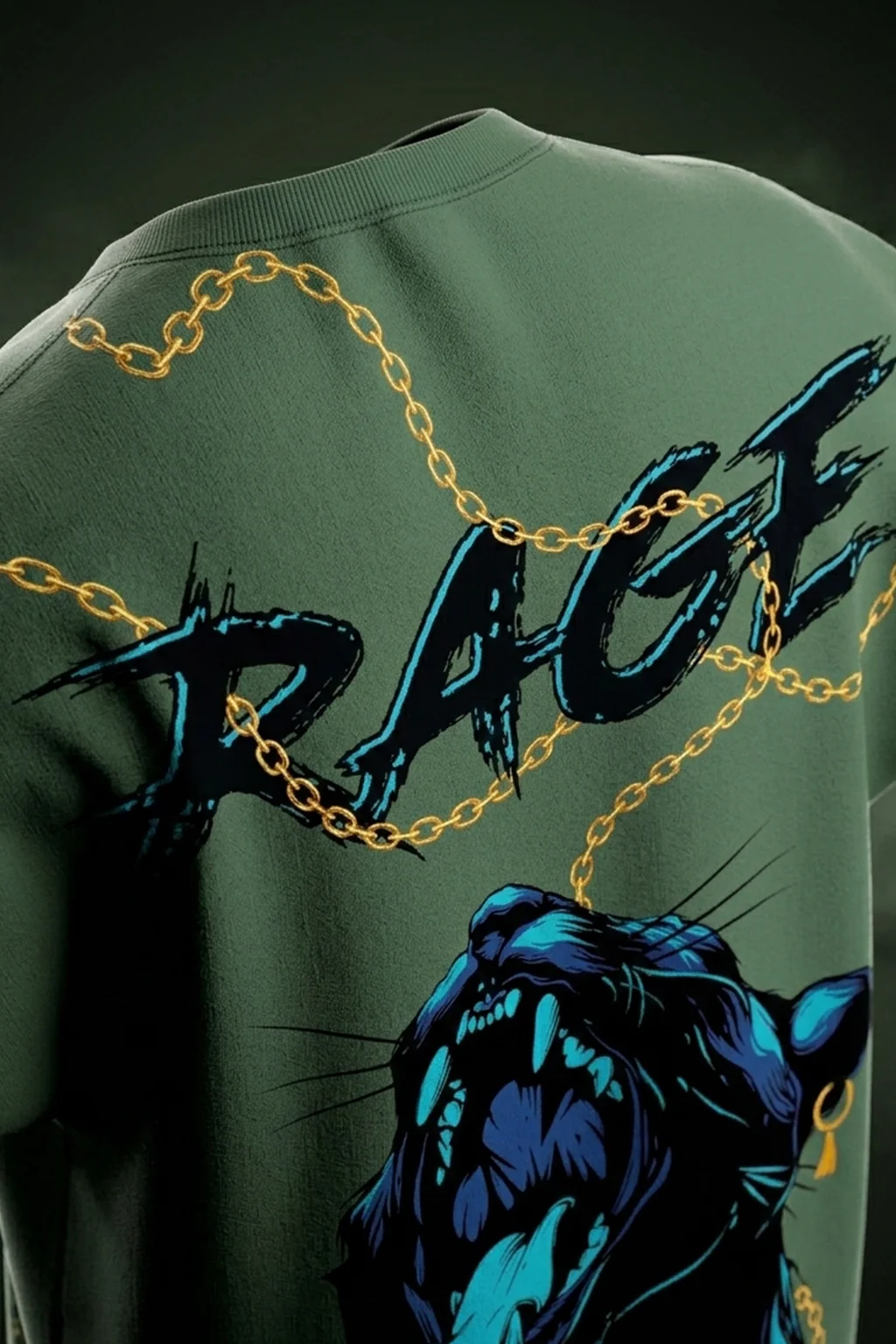 Black Panther Olive Back Printed Exclusive T-shirt Supreme Edition - Image 6