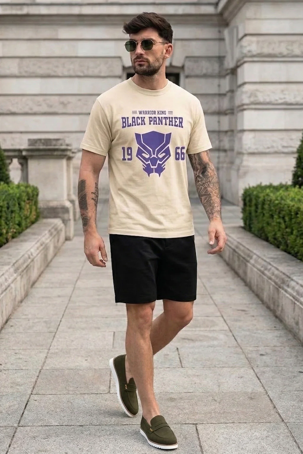Black Panther Swanwhite Regular Fit Printed T-shirt - Image 5