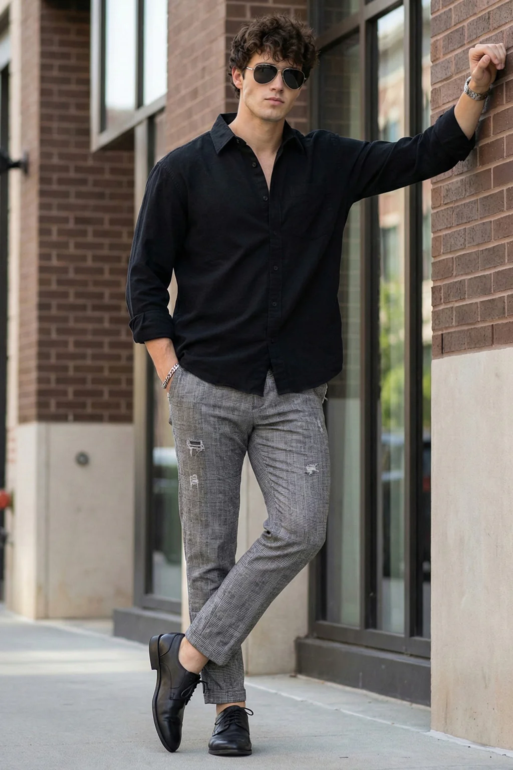 Black Plain Regular Fit Single Pocket Full Sleeve Exclusive Shirt - Image 5