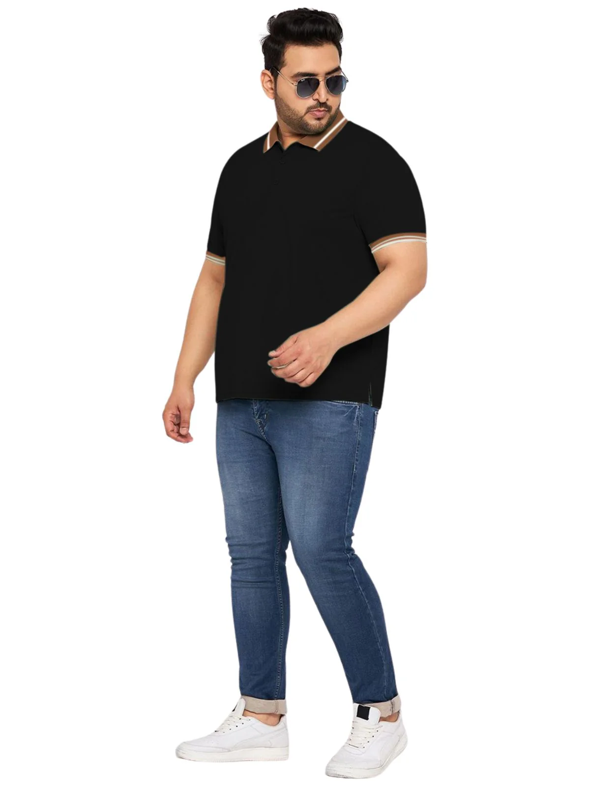 Black Plus Size Polo T-shirt - Image 2