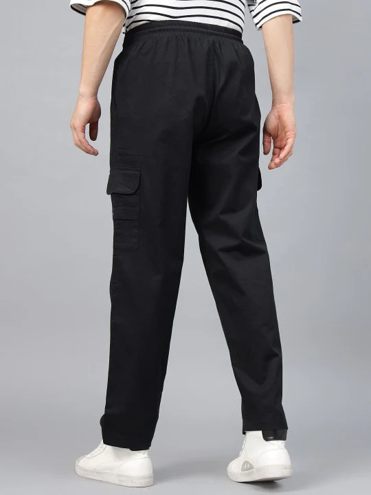 Black Pure Cotton Baggy Fit 4 Pocket Cargo - Image 4