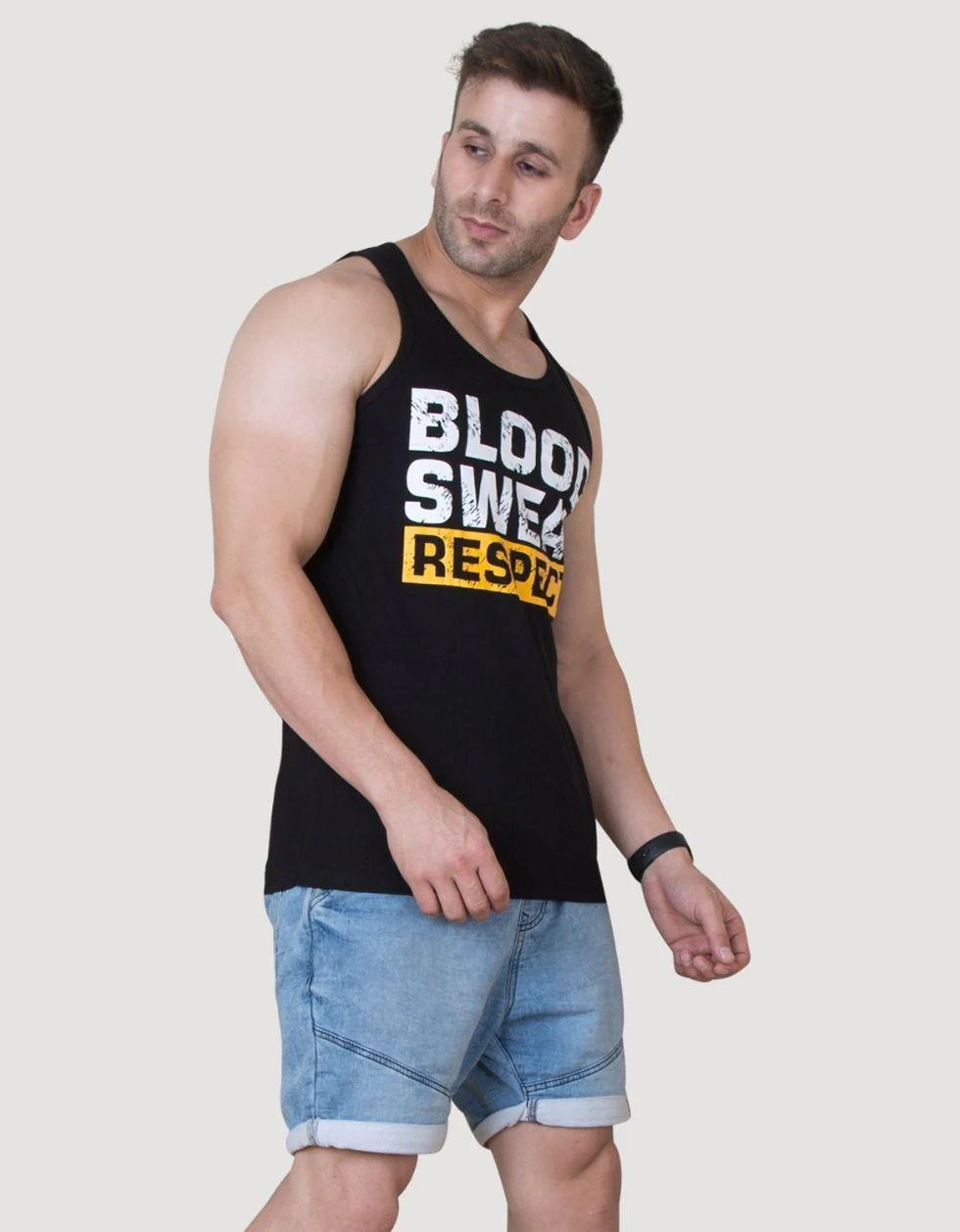 Training Men's Printed Cotton Gym Vest - Image 3