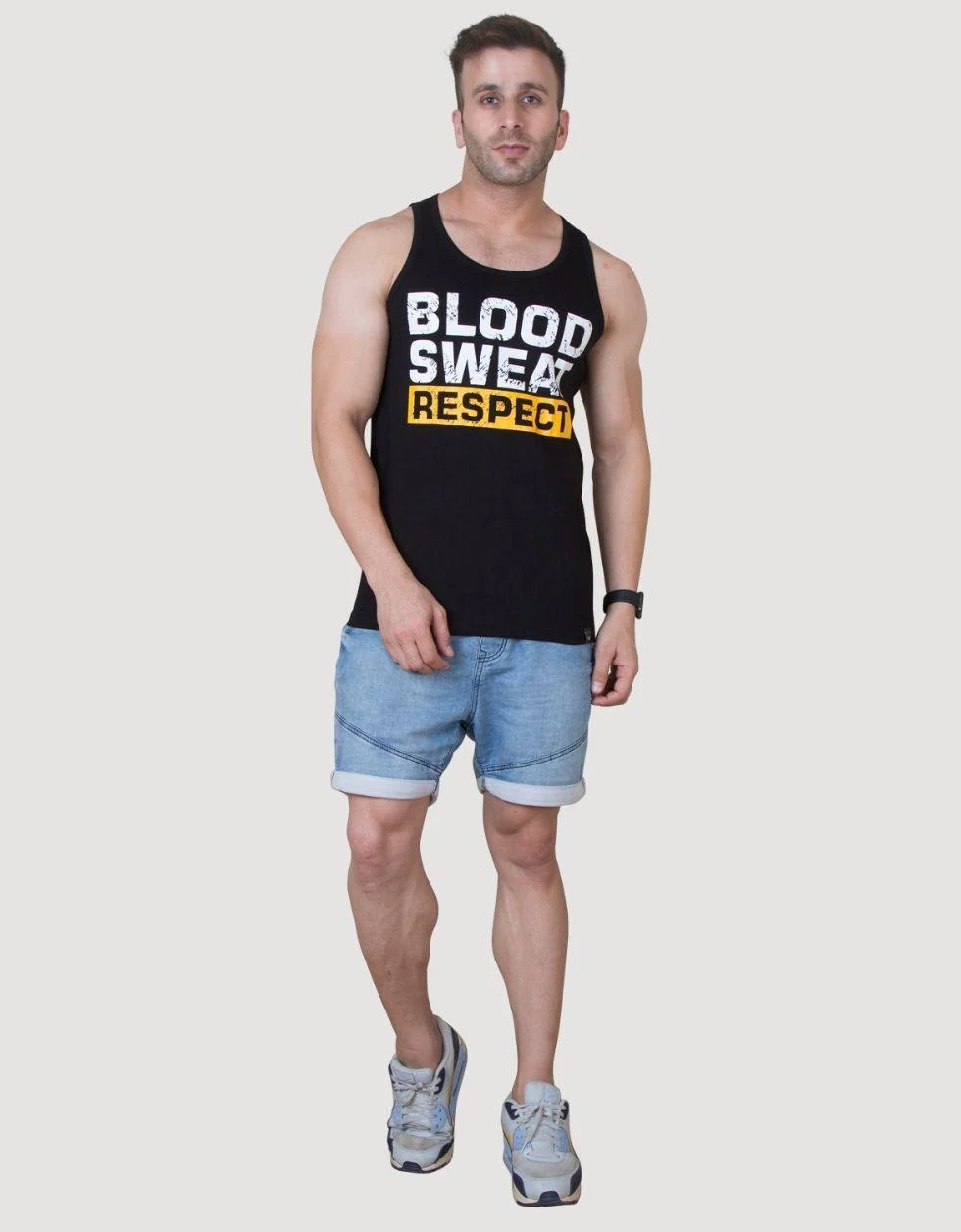 Training Men's Printed Cotton Gym Vest - Image 6