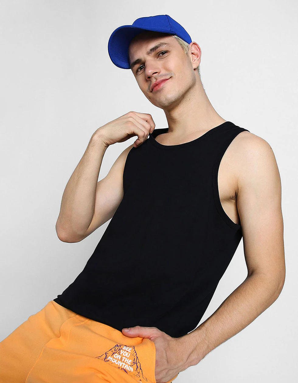 Black Solid Gym Vest - Image 3