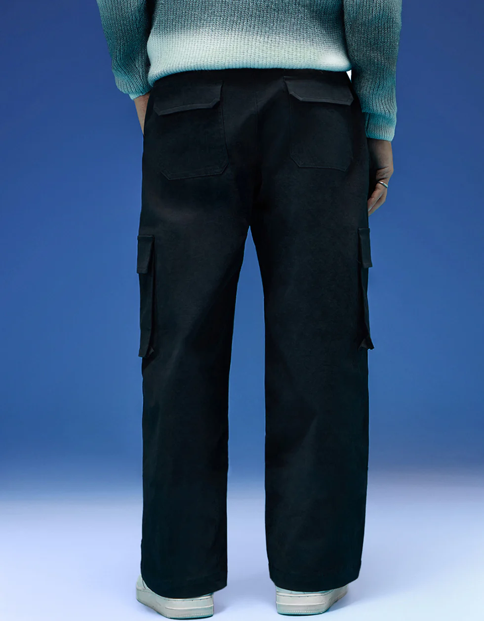 Black Flap Pocket Woven Exclusive Cargo Pant - Image 3
