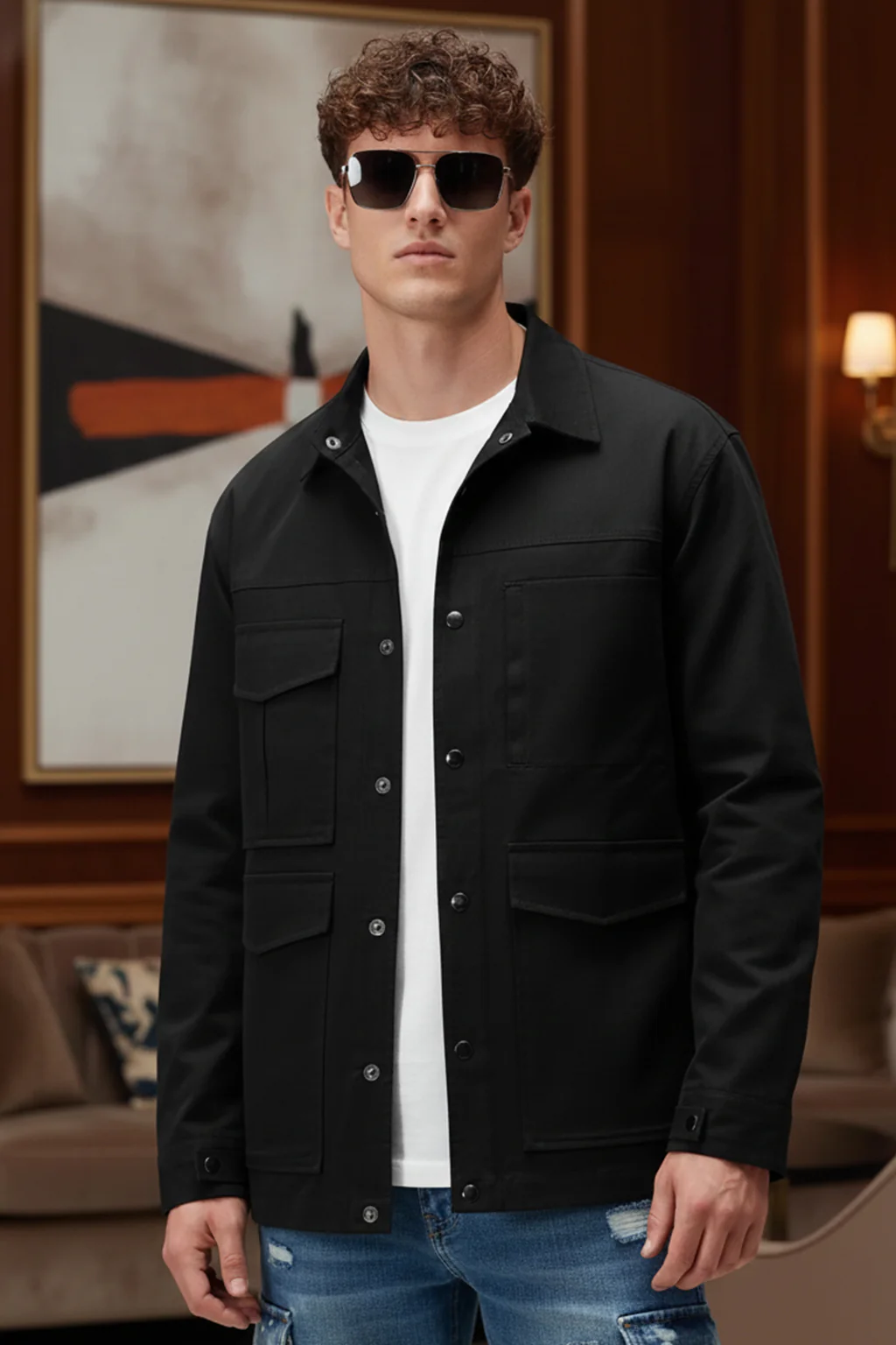 Veirdo Exclusive Black Premium Button Detail Exclusive Shacket - Image 3