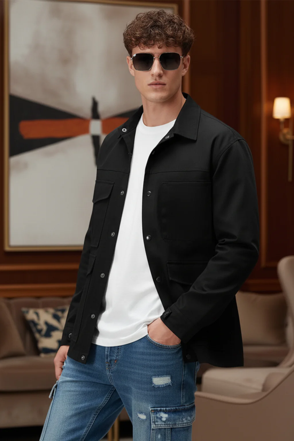 Veirdo Exclusive Black Premium Button Detail Exclusive Shacket - Image 4