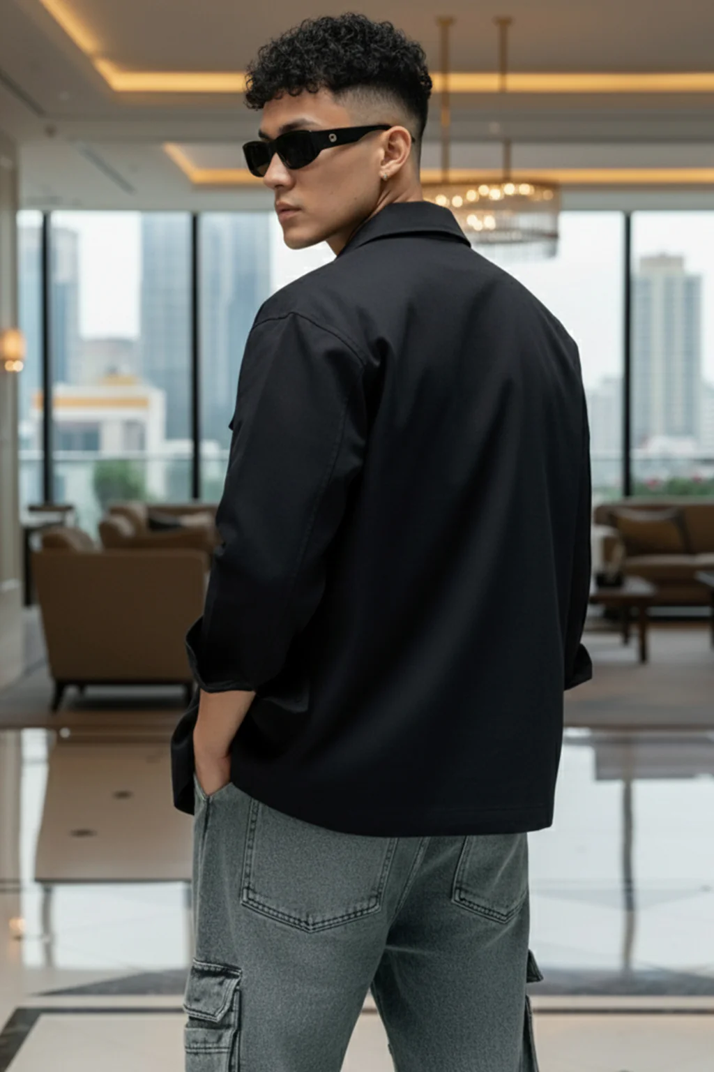 Black Veirdo Exclusive Premium Button Detail Exclusive Shacket - Image 5