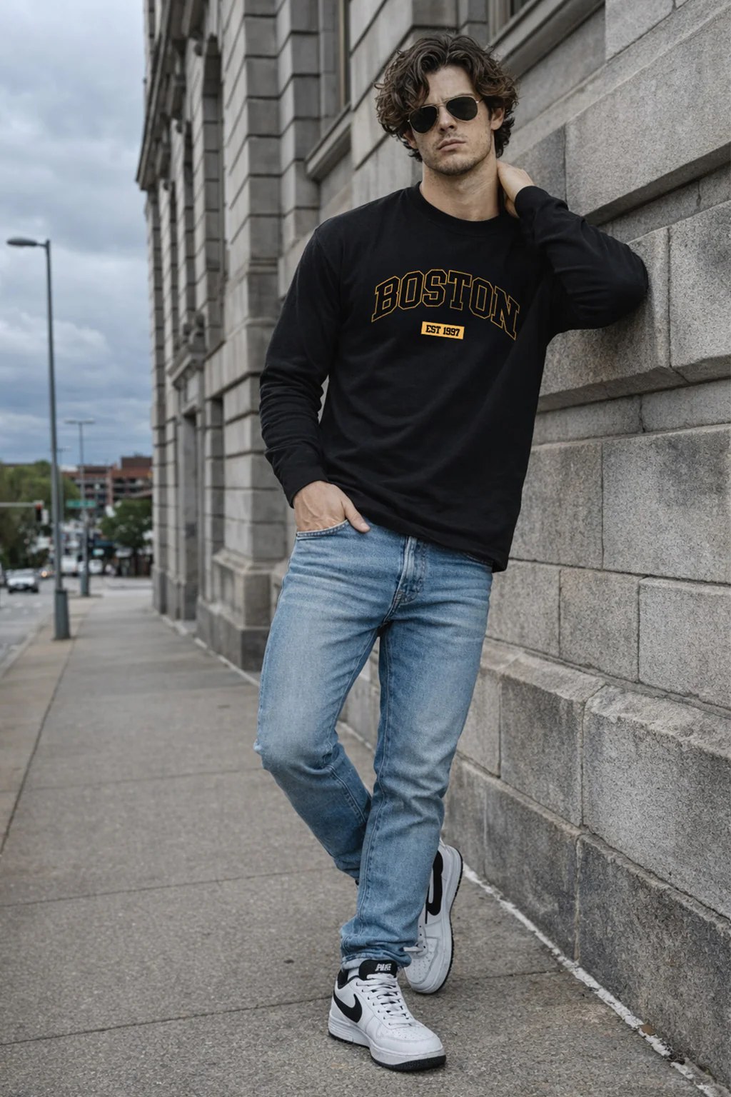 Boston Black Full Sleeves Regular Fit Printed T-shirt - Image 5