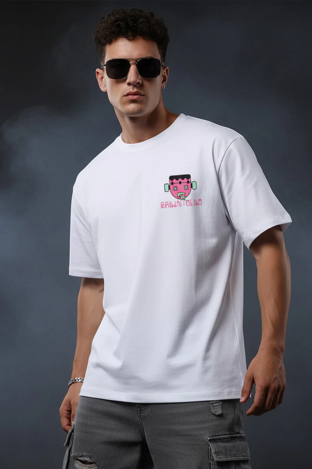 Braindead White Oversized Printed T-shirt - Image 2