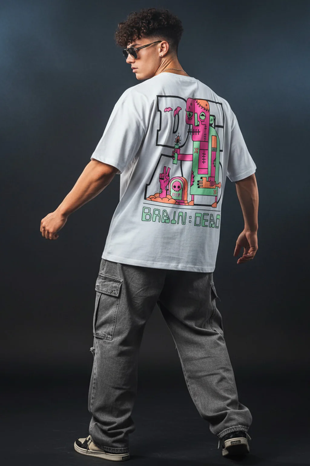 Braindead White Oversized Printed T-shirt - Image 3