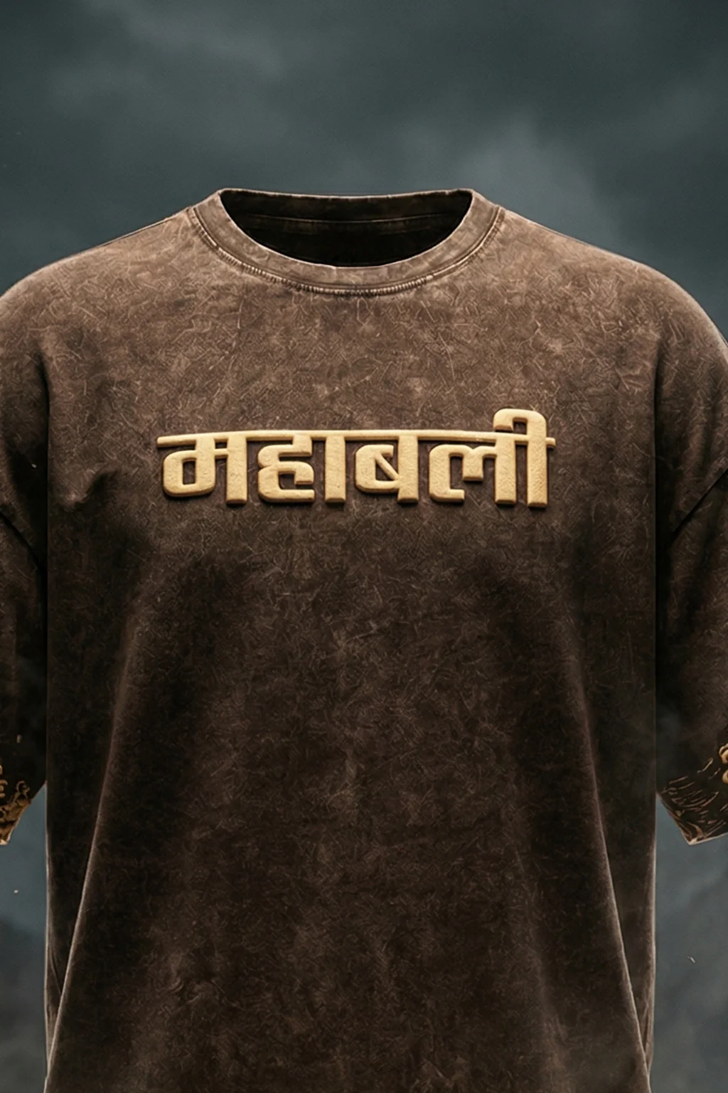 महाबली Brown Acid Washed Puff Printed Exclusive T-shirt Epic Collection - Image 3