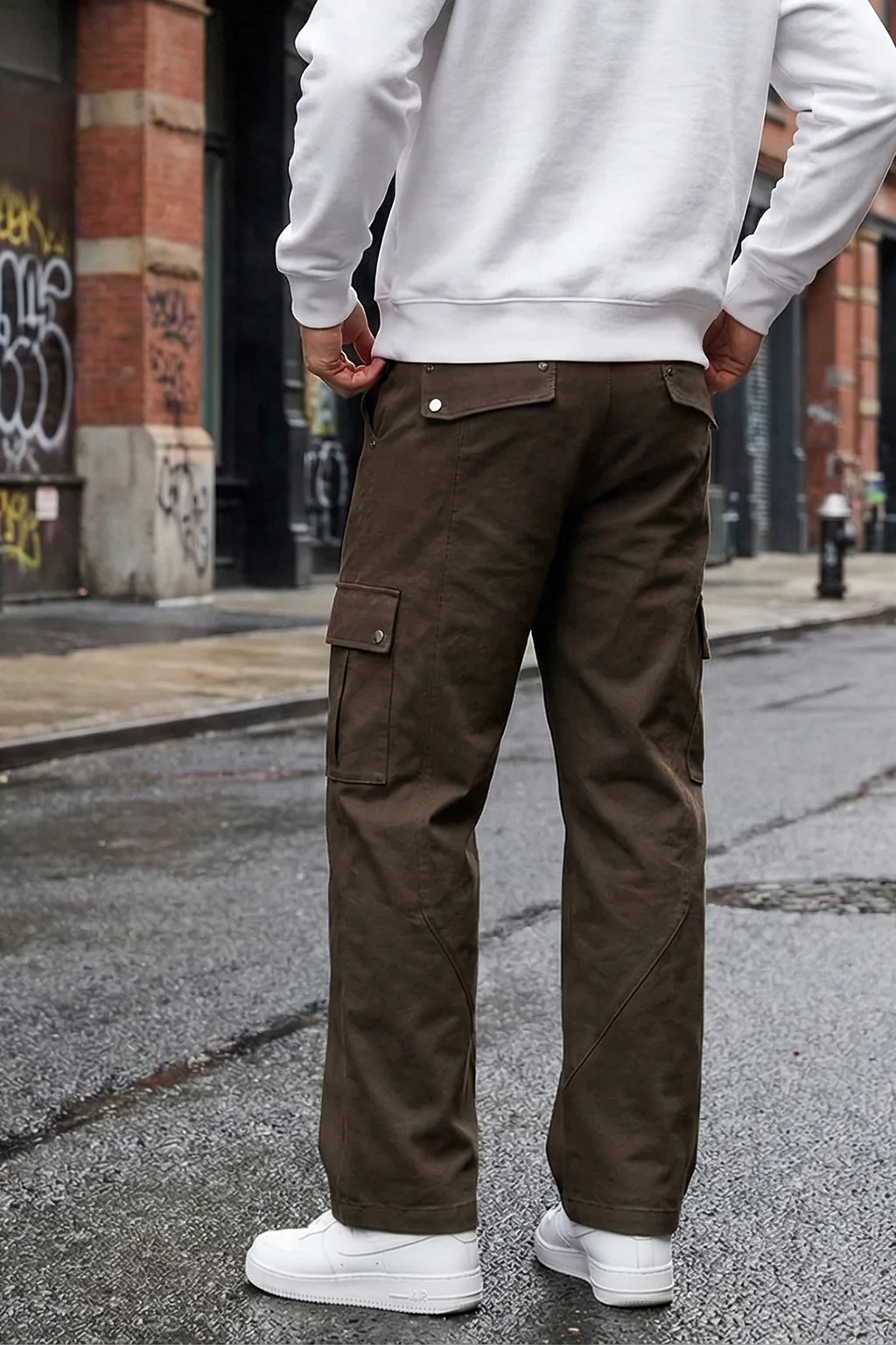 Dark Brown Flap Pocket Woven Exclusive Cargo Pant - Image 3