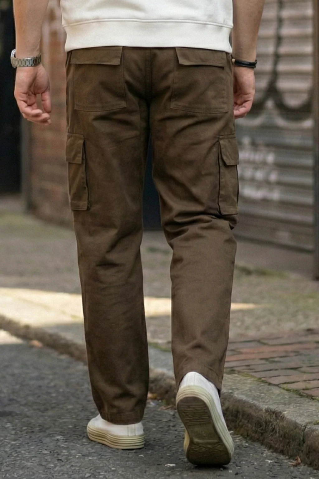 Brown Pure Cotton Baggy Fit 6 Pocket Cargo - Image 4