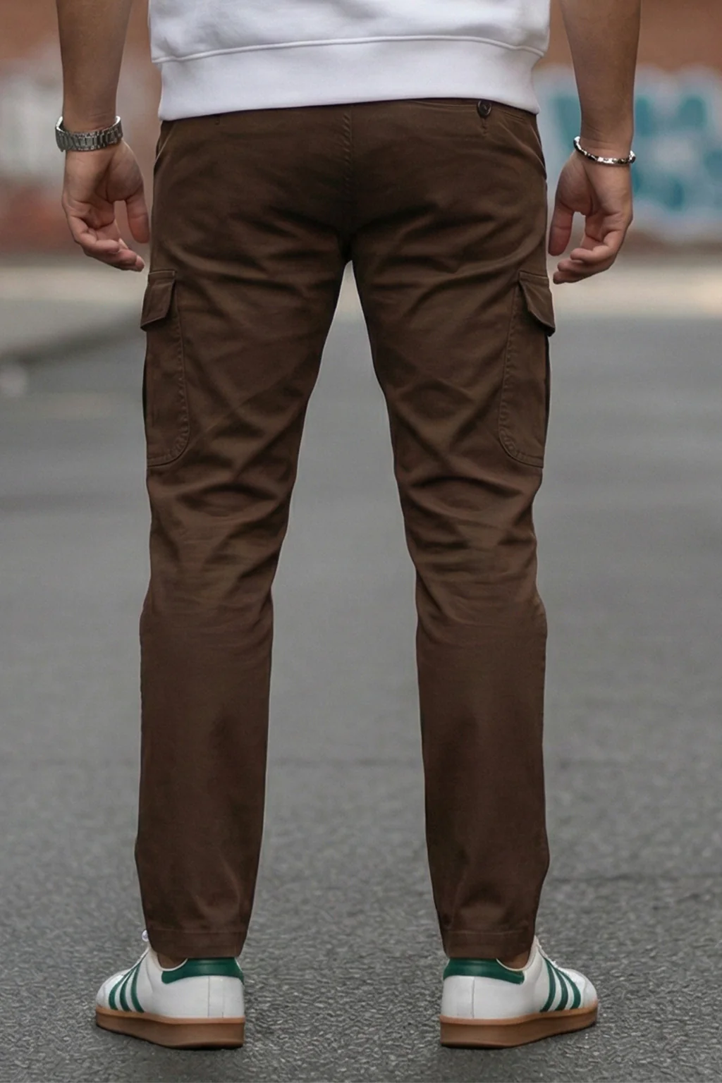Brown Pure Woven Narrow Fit 5 Pocket Exclusive Cargo - Image 4