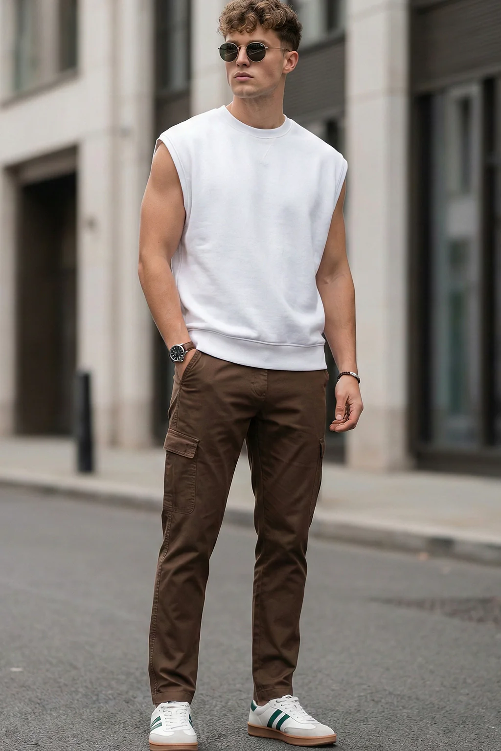 Brown Pure Woven Narrow Fit 5 Pocket Exclusive Cargo - Image 5