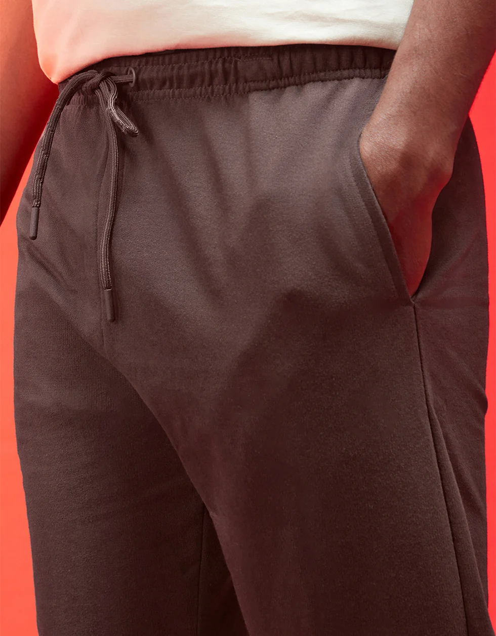 BROWN Solid Baggy Fit Joggers - Image 4