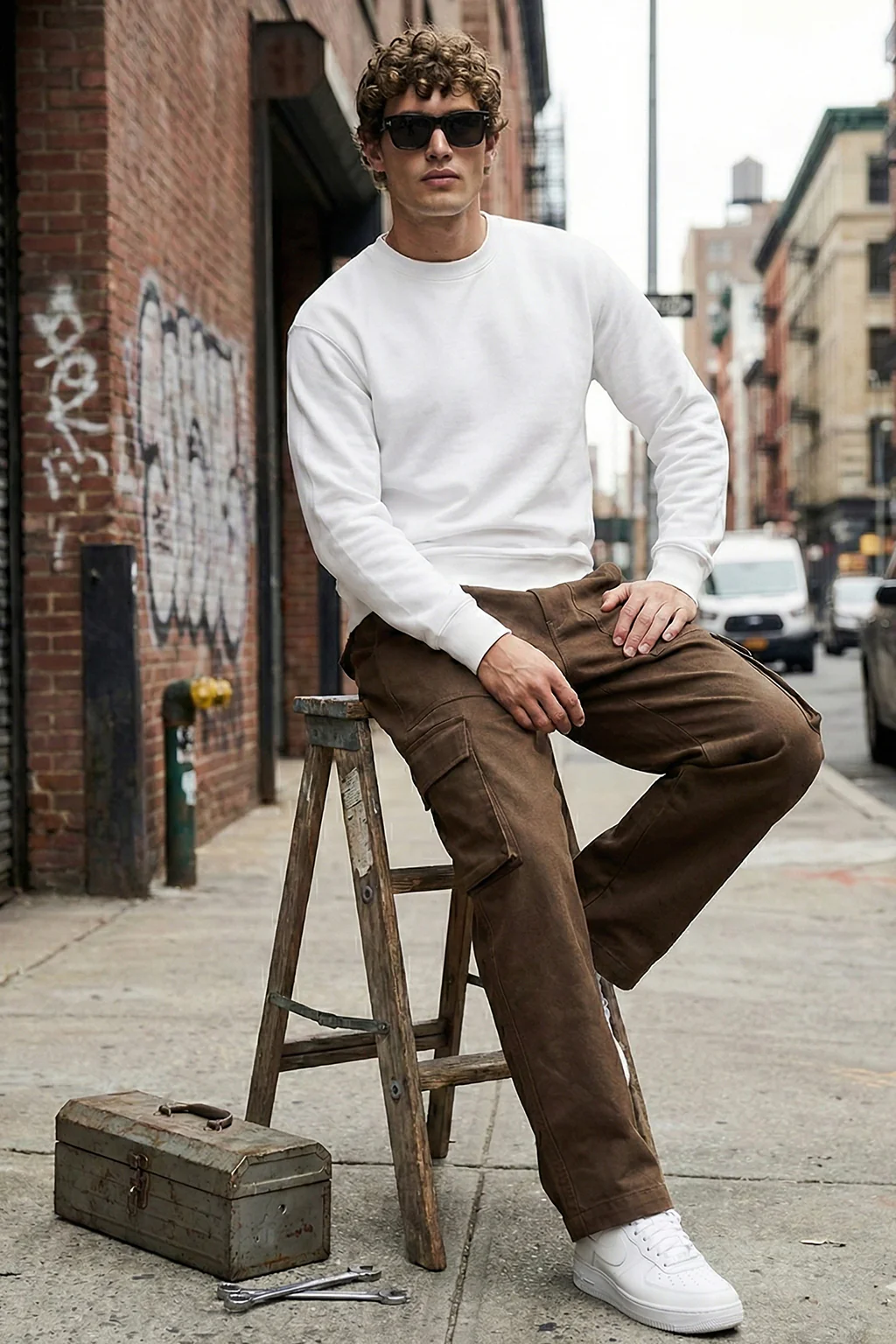 Brown Flap Pocket Woven Exclusive Cargo Pant - Image 3