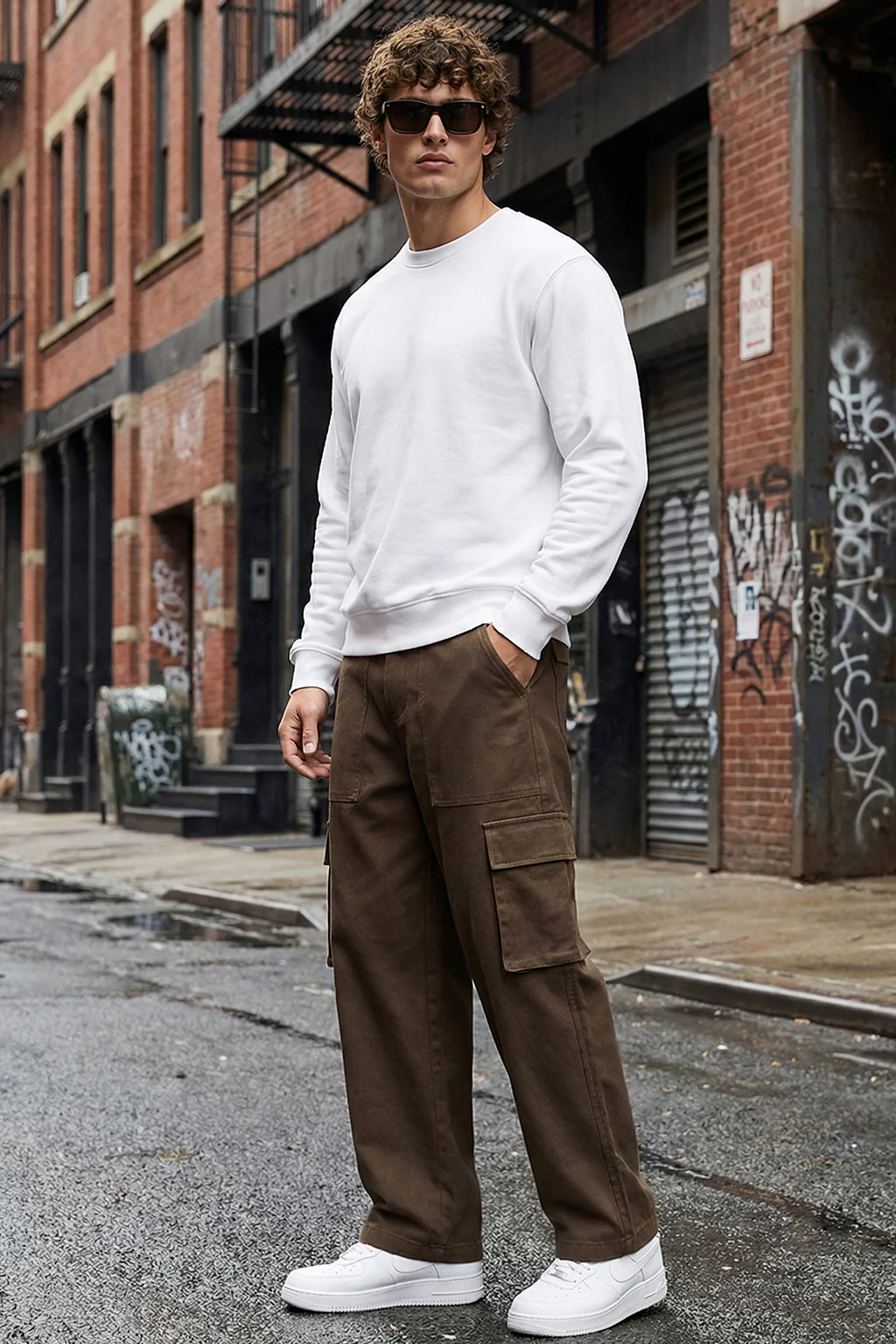 Brown Flap Pocket Woven Exclusive Cargo Pant - Image 4